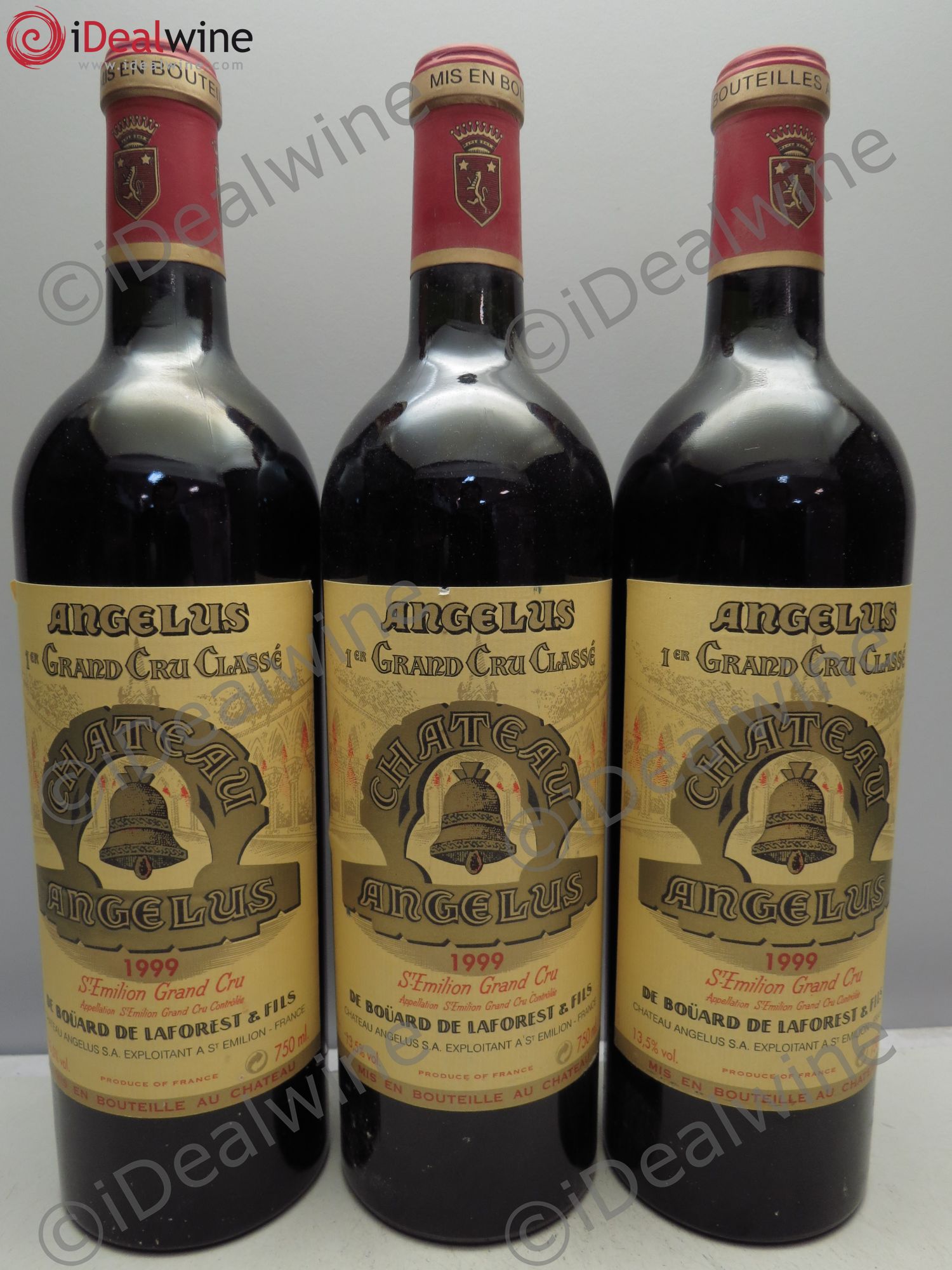 Château Angélus 1er Grand Cru Classé A 1999 - Lot de 3 bouteilles - 0