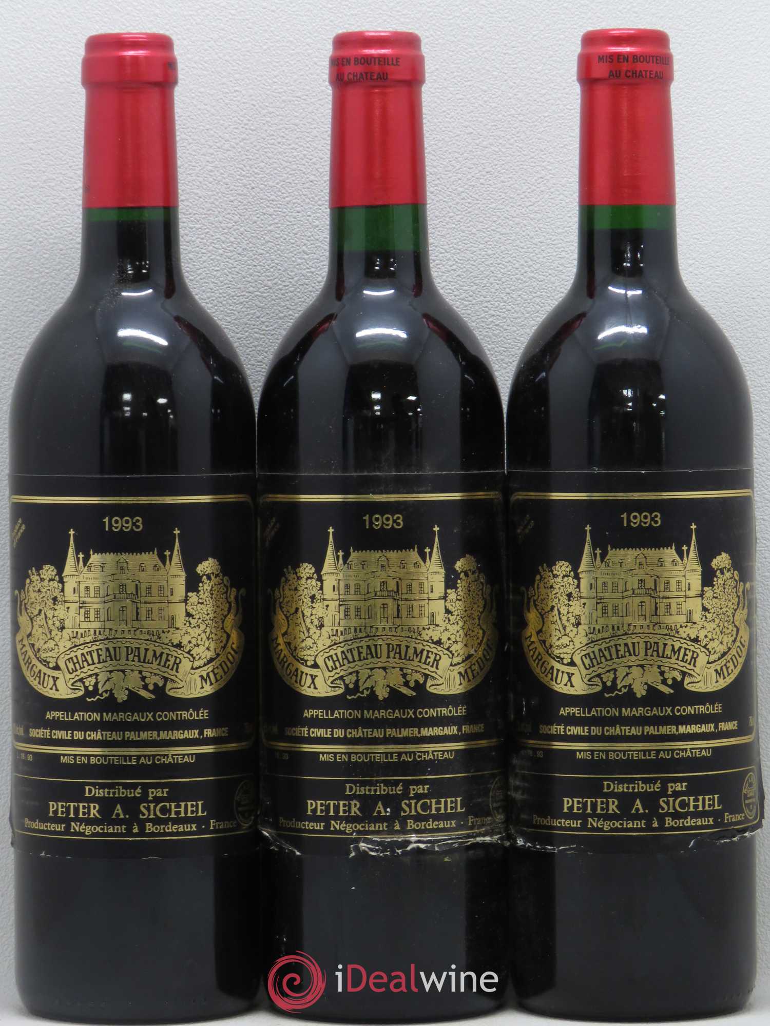Château Palmer 3ème Grand Cru Classé 1993 - Lot de 3 bouteilles - 0