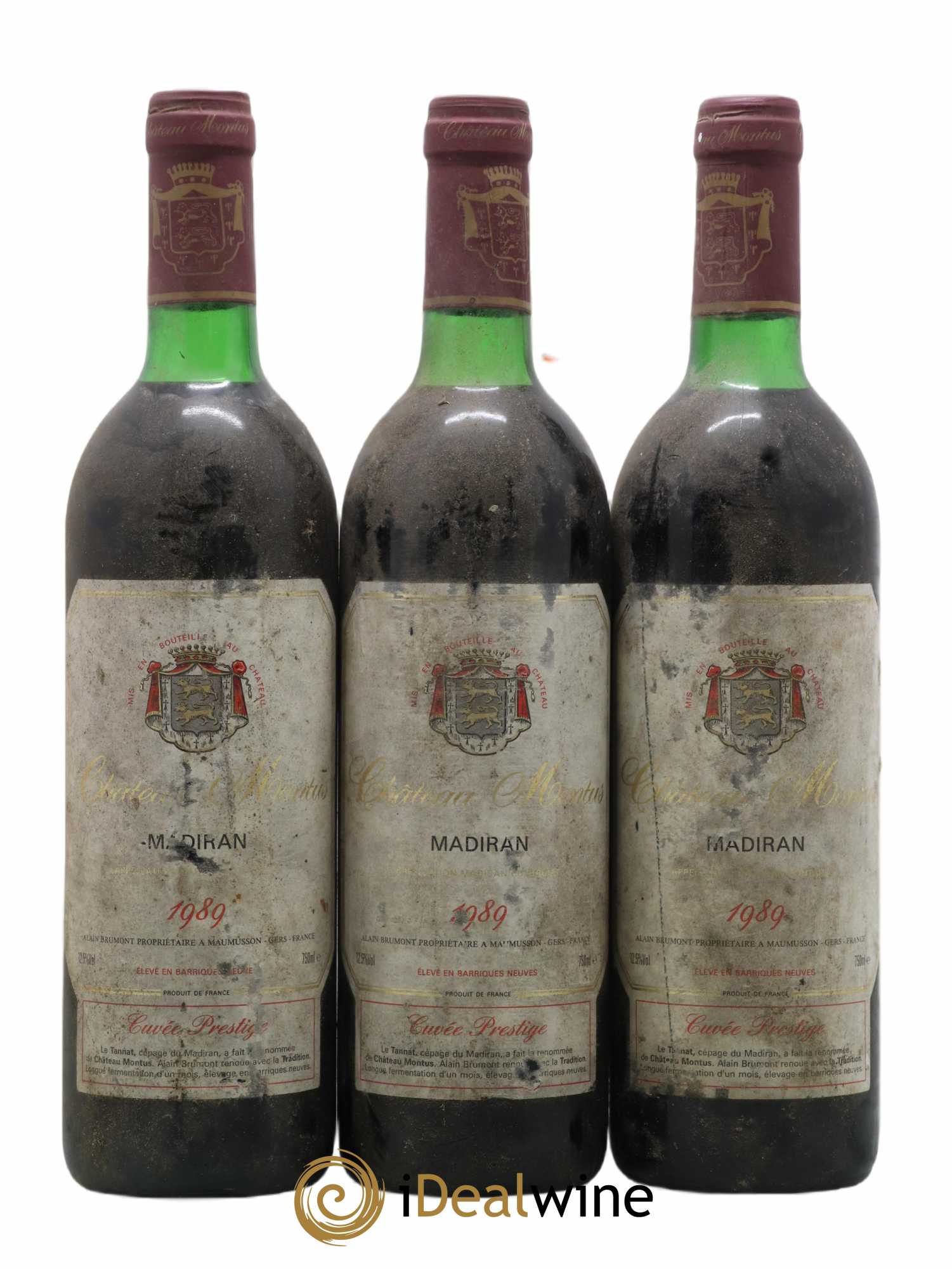 Madiran Château Montus-Prestige Alain Brumont (sans prix de réserve) 1989 - Lot de 3 bouteilles - 0