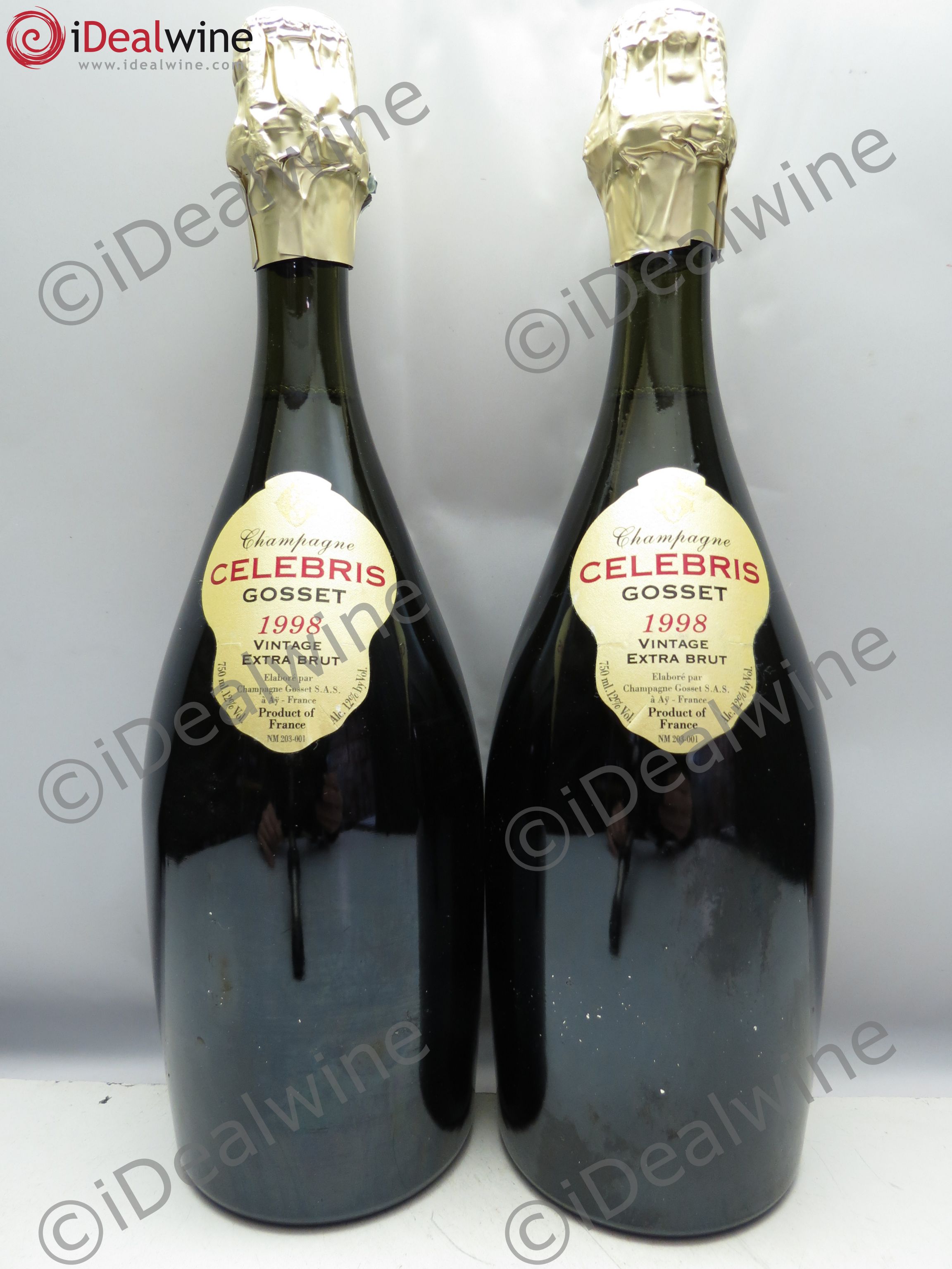 Champagne Gosset Cuvée Célébris 1998 - Lot of 2 bottles - 0