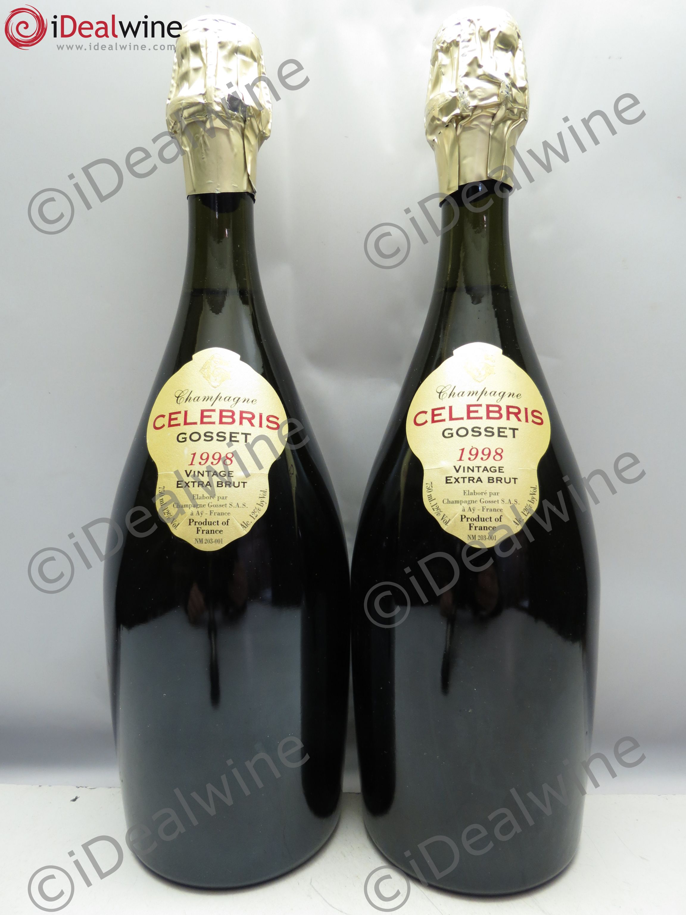 Champagne Gosset Cuvée Célébris 1998 - Lot of 2 bottles - 0