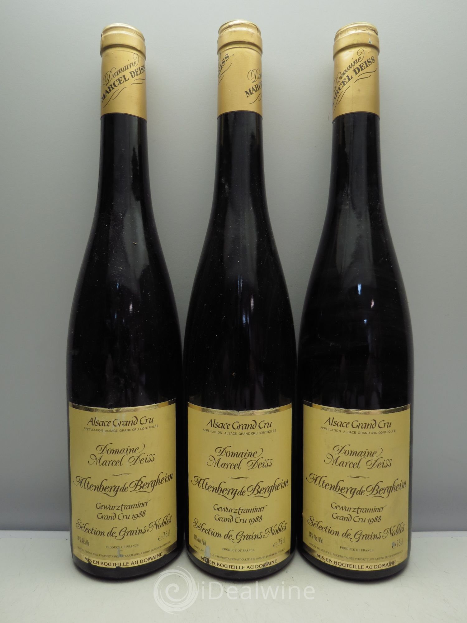 Alsace Gewurztraminer Sélection de Grains Nobles Grand Cru Altenberg de Bergheim Marcel Deiss (Domaine) 1988 - Posten von 3 Flaschen - 0