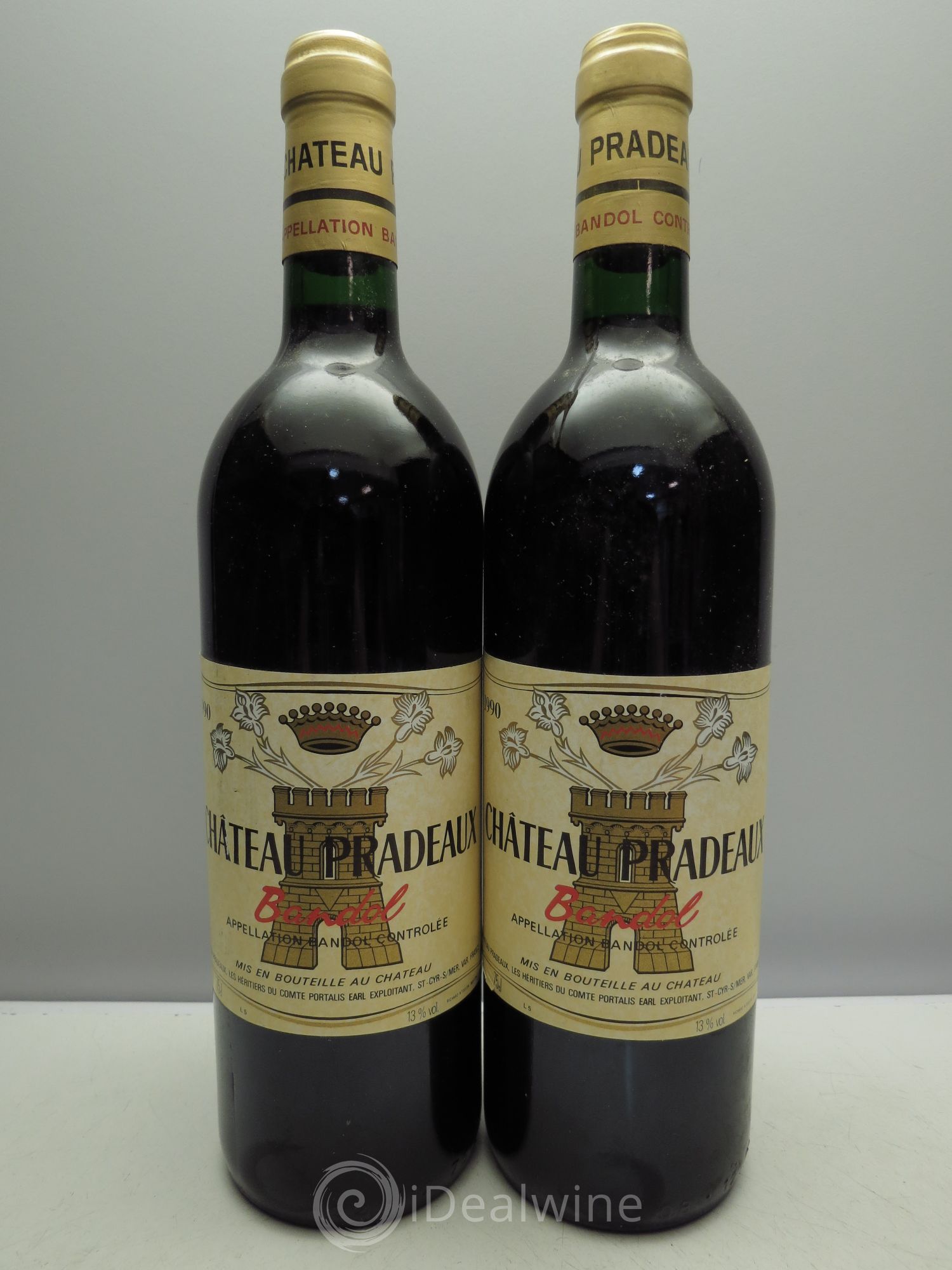 Bandol Château Pradeaux Famille Portalis 1990 - Lot de 2 bouteilles - 0