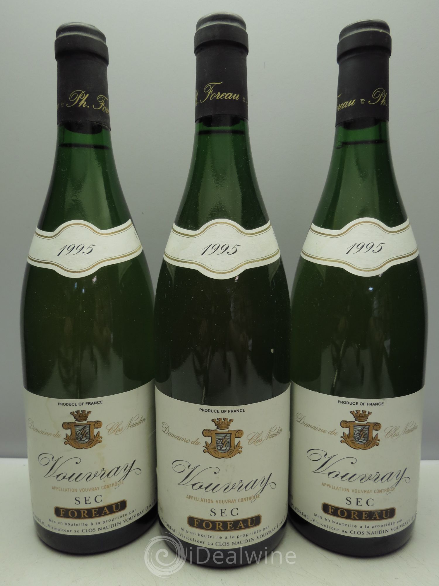 Vouvray Sec Clos Naudin - Philippe Foreau 1995 - Lot de 3 bouteilles - 0