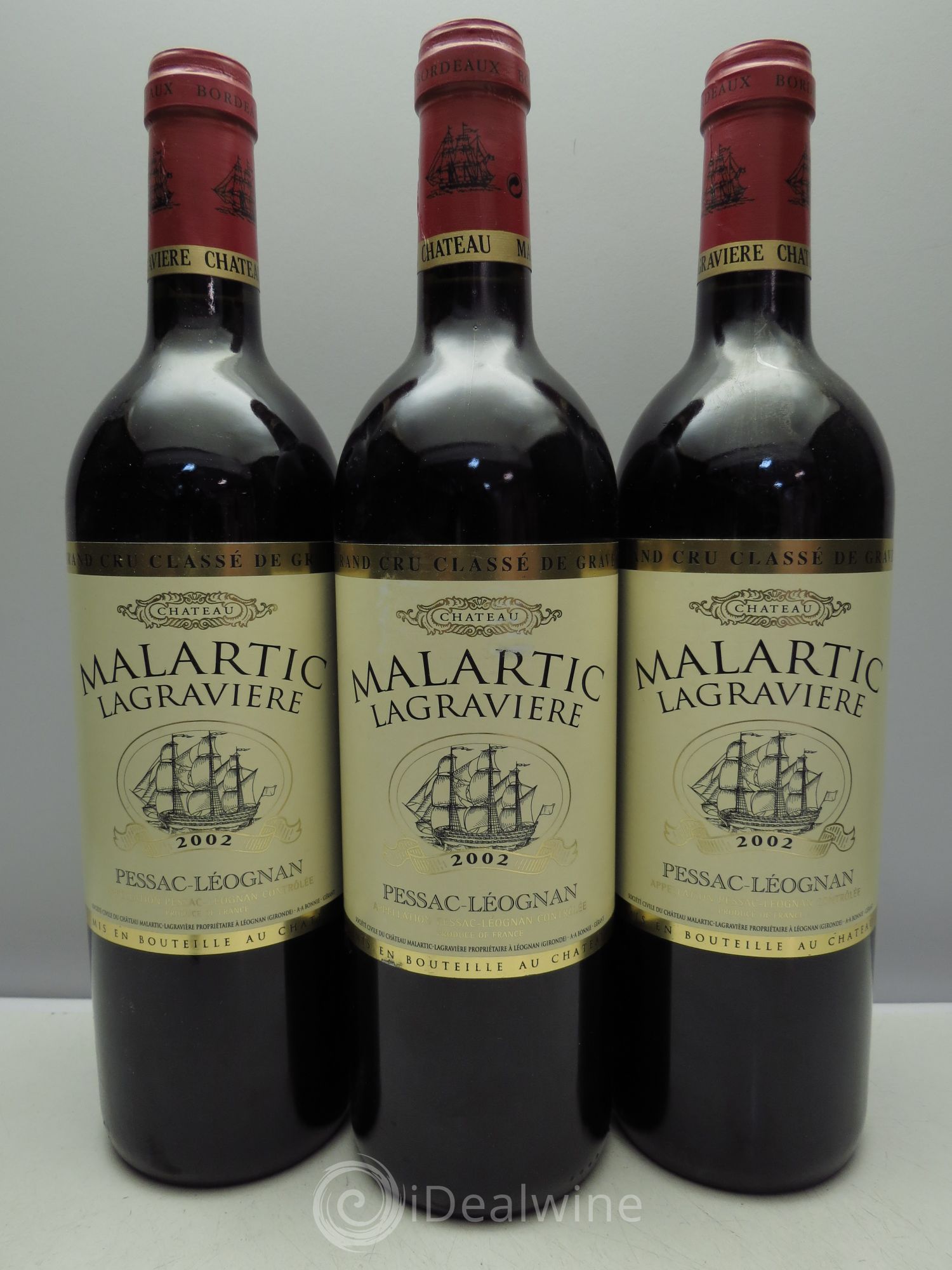 Château Malartic-Lagravière Cru Classé de Graves 2002 - Lot de 3 bouteilles - 0
