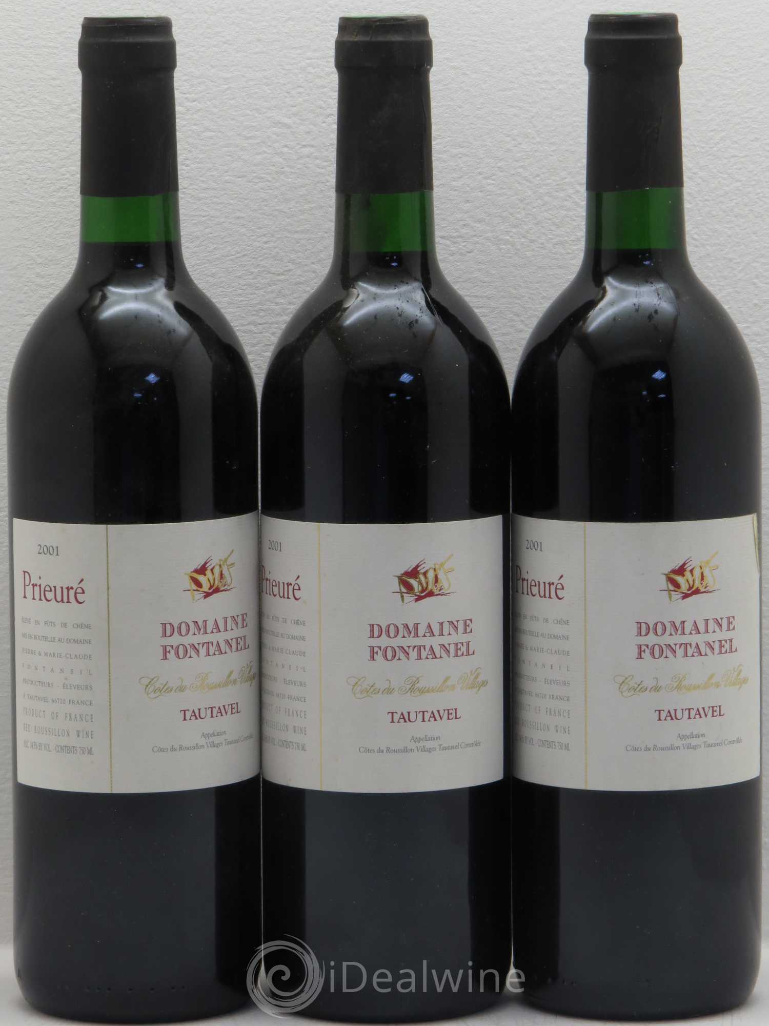 Côtes du Roussillon Prieure Domaine Fontanel 2001 - Lotto di 3 bottiglie - 0