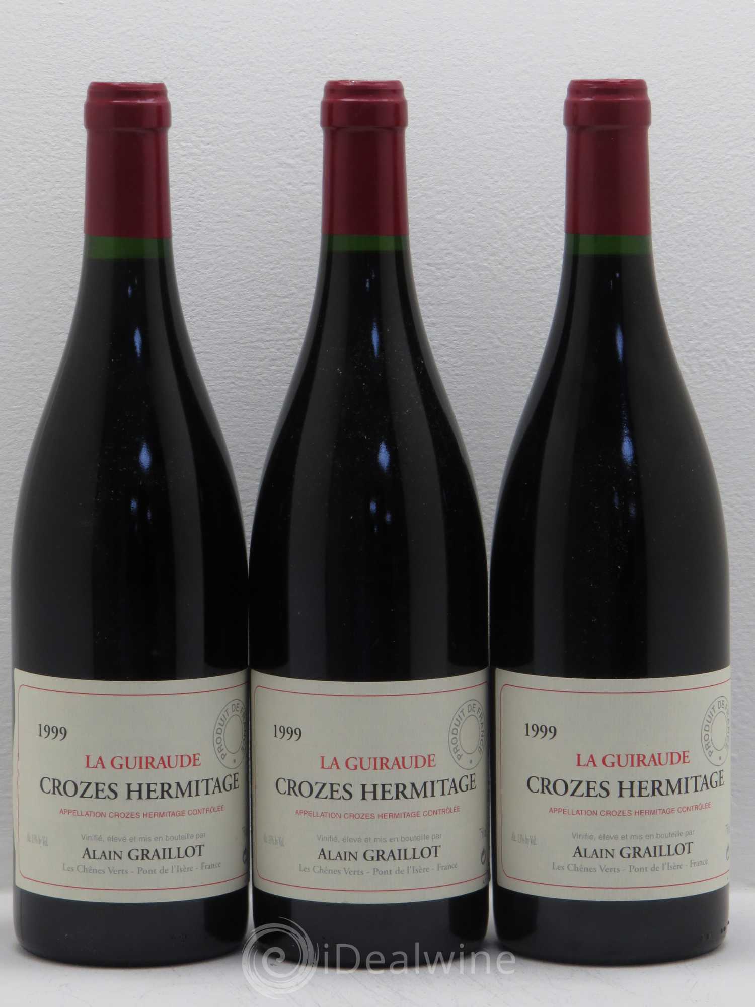 Crozes-Hermitage La Guiraude Domaine Graillot 1999 - Lot de 3 bouteilles - 0