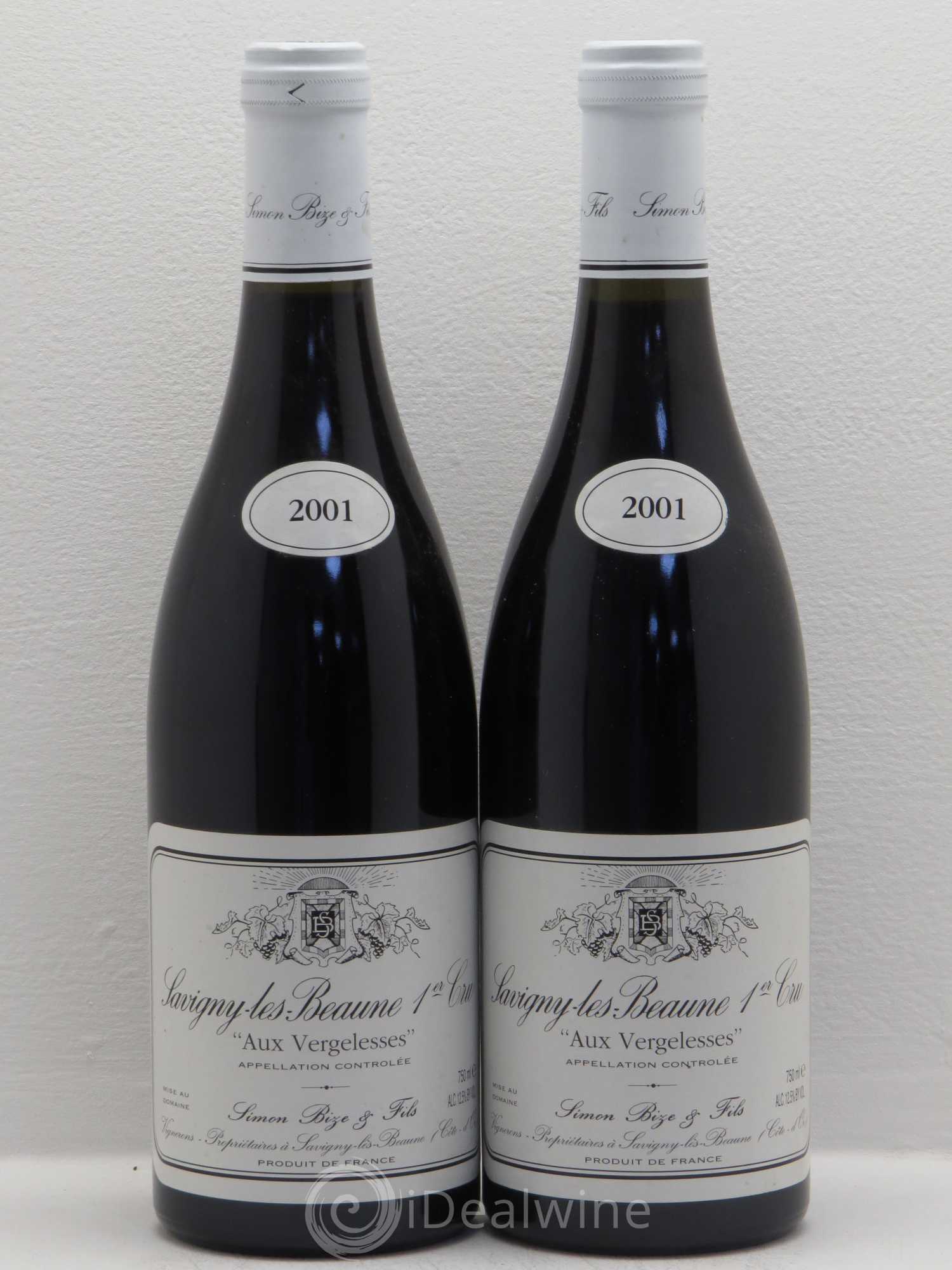 Savigny-lès-Beaune 1er Cru Aux Vergelesses Simon Bize & Fils 2001 - Lot de 2 bouteilles - 0