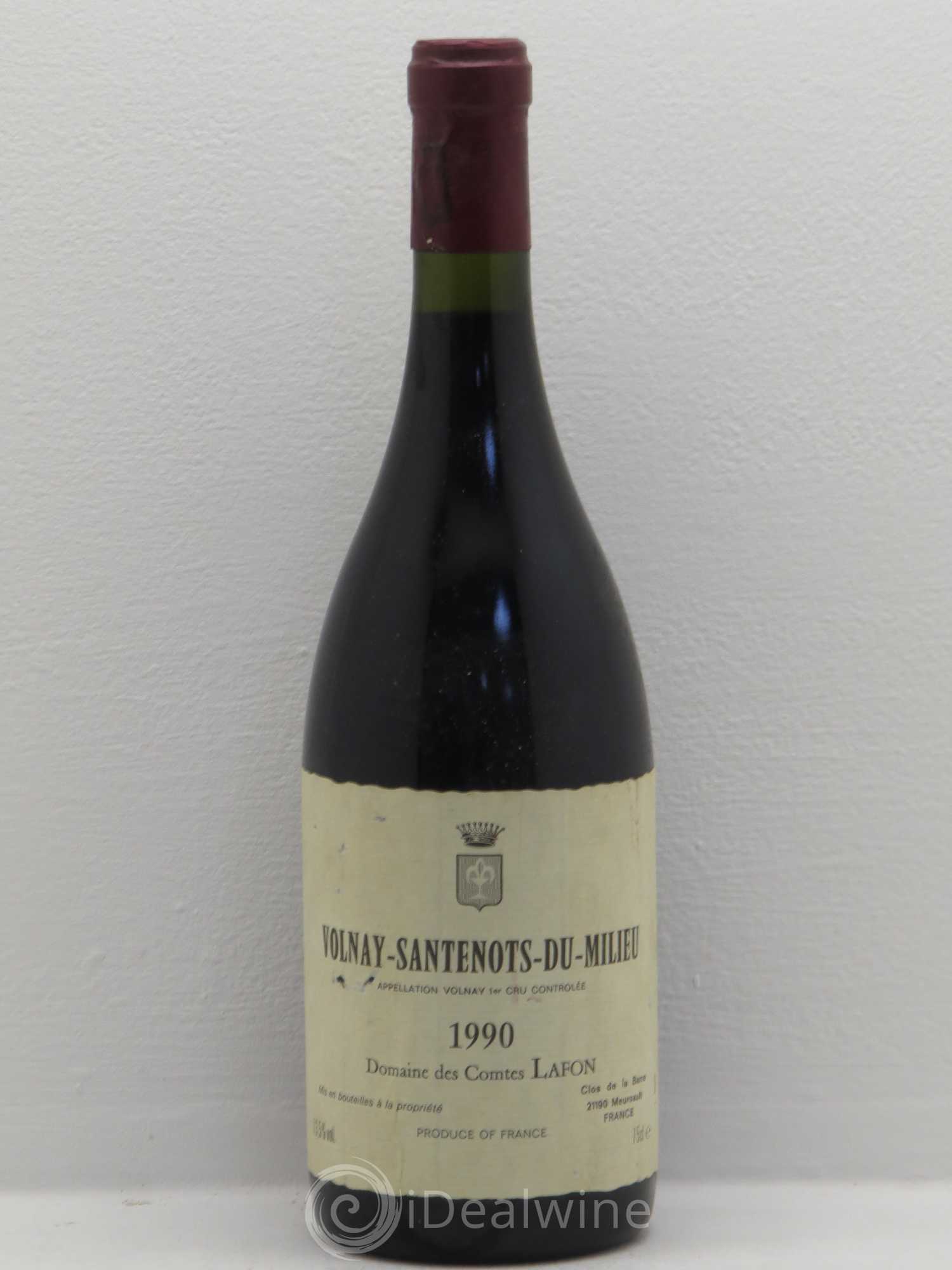Volnay 1er Cru Santenots du Milieu Comtes Lafon (Domaine des) 1990 - Lot de 1 bouteille - 0
