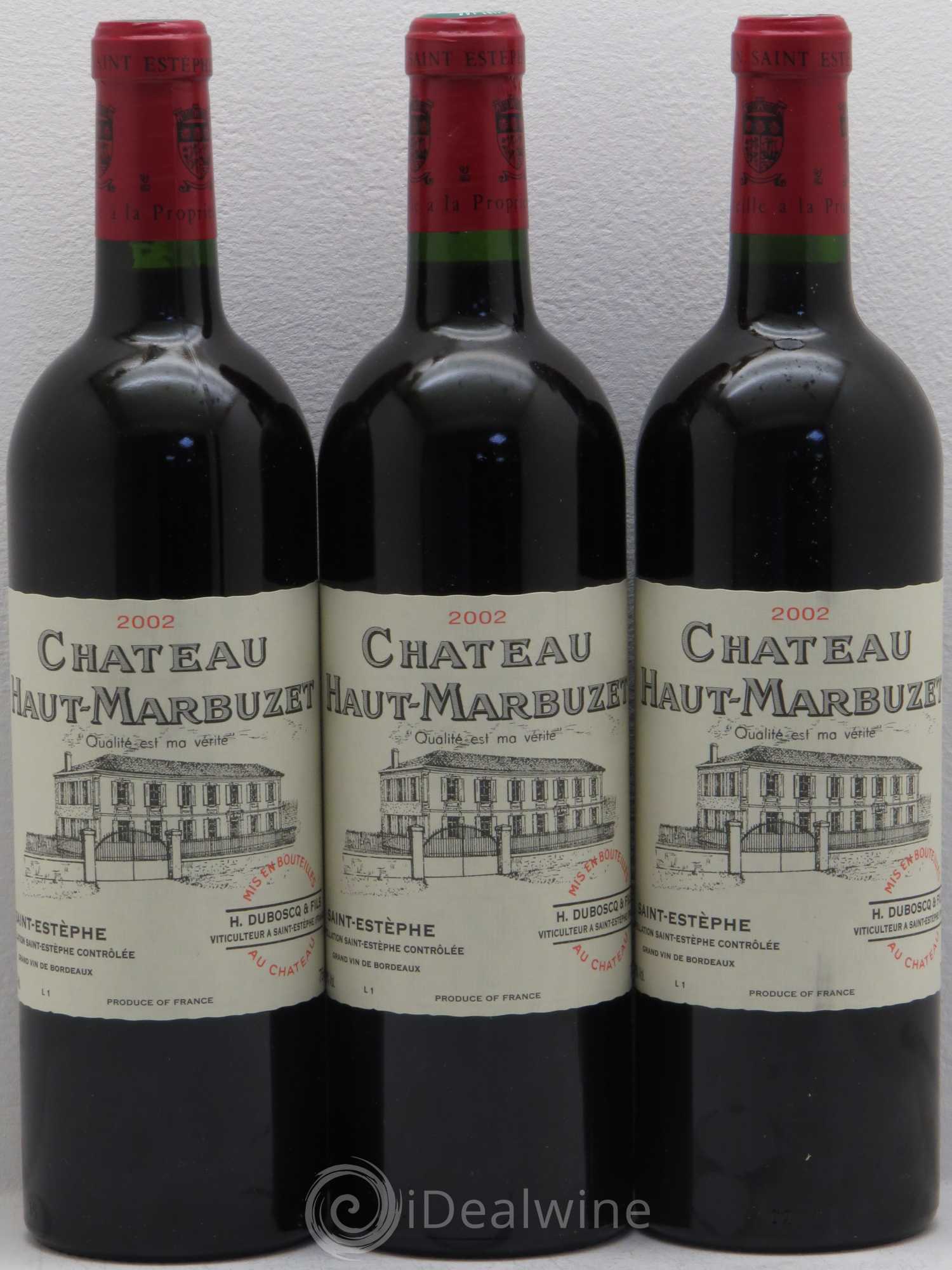 Château Haut Marbuzet 2002 - Lot de 3 bouteilles - 0