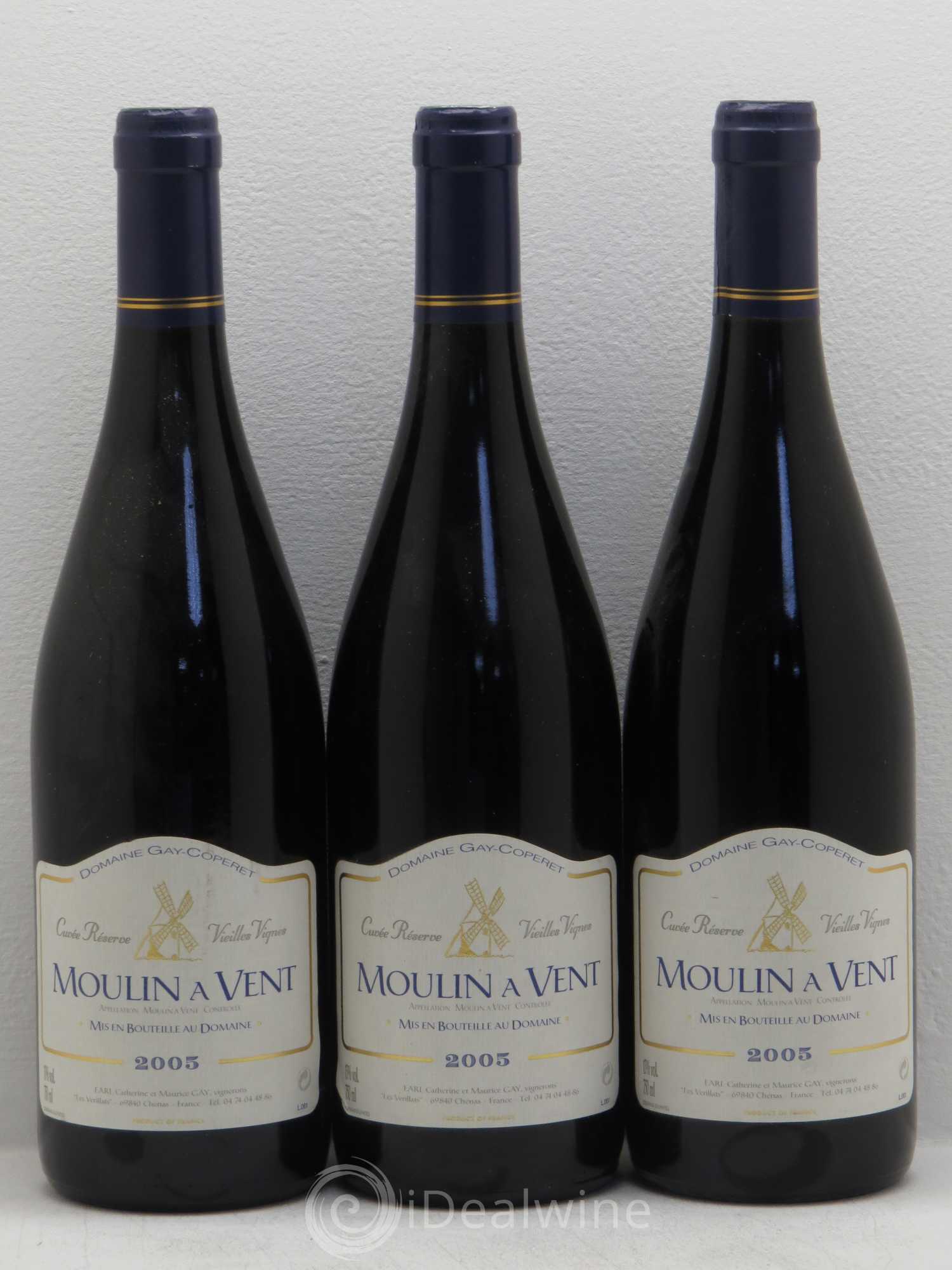 Moulin-à-Vent Gay Coperet cuvée réserve vv 2005 - Posten von 3 Flaschen - 0