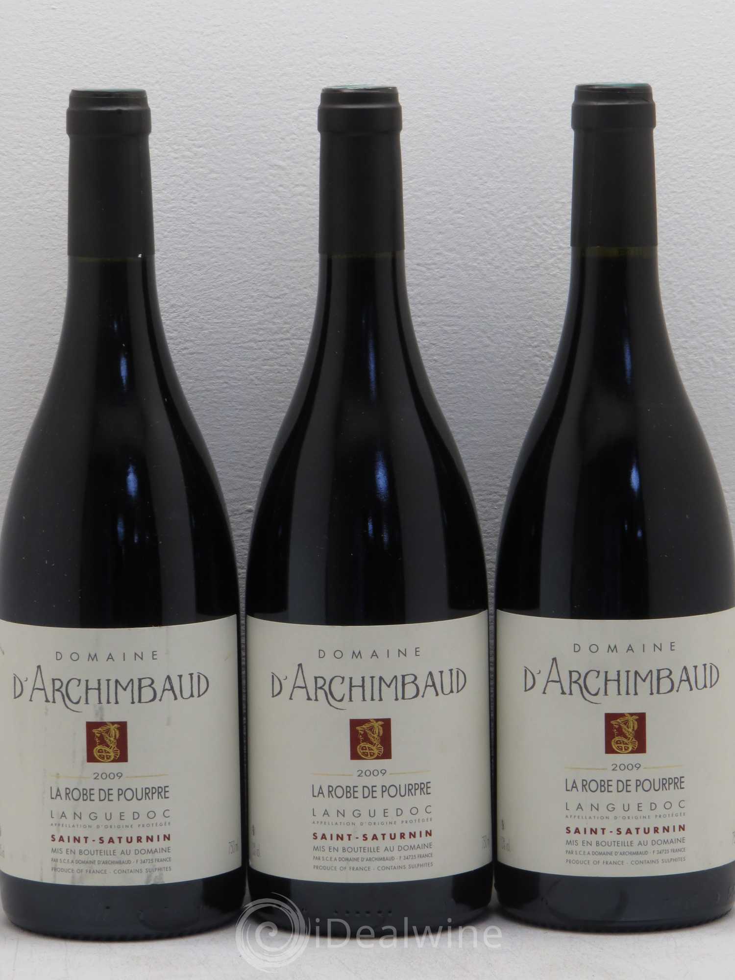 Coteaux du Languedoc Robe De Pourpre Dom Archimbaud 2009 - Lot de 3 bouteilles - 0