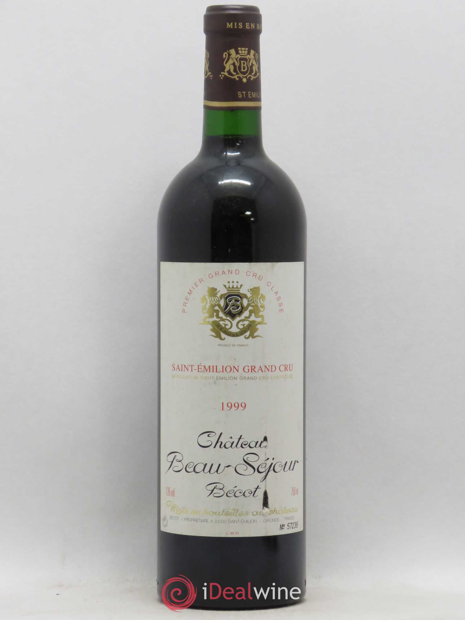 Château Beau-Séjour Bécot 1er Grand Cru Classé B 1999 - Lot de 1 bouteille - 0