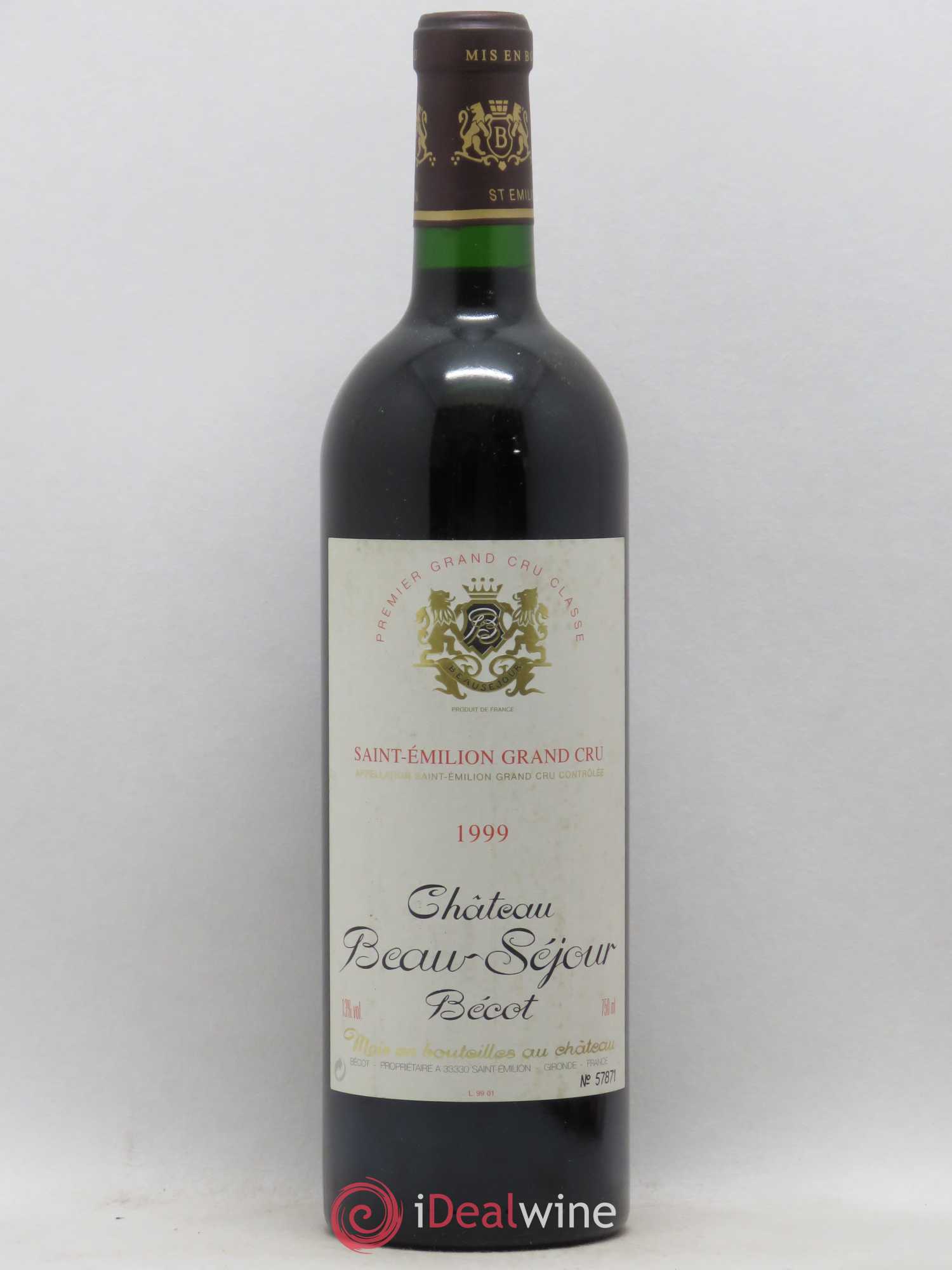 Château Beau-Séjour Bécot 1er Grand Cru Classé B 1999 - Lot de 1 bouteille - 0