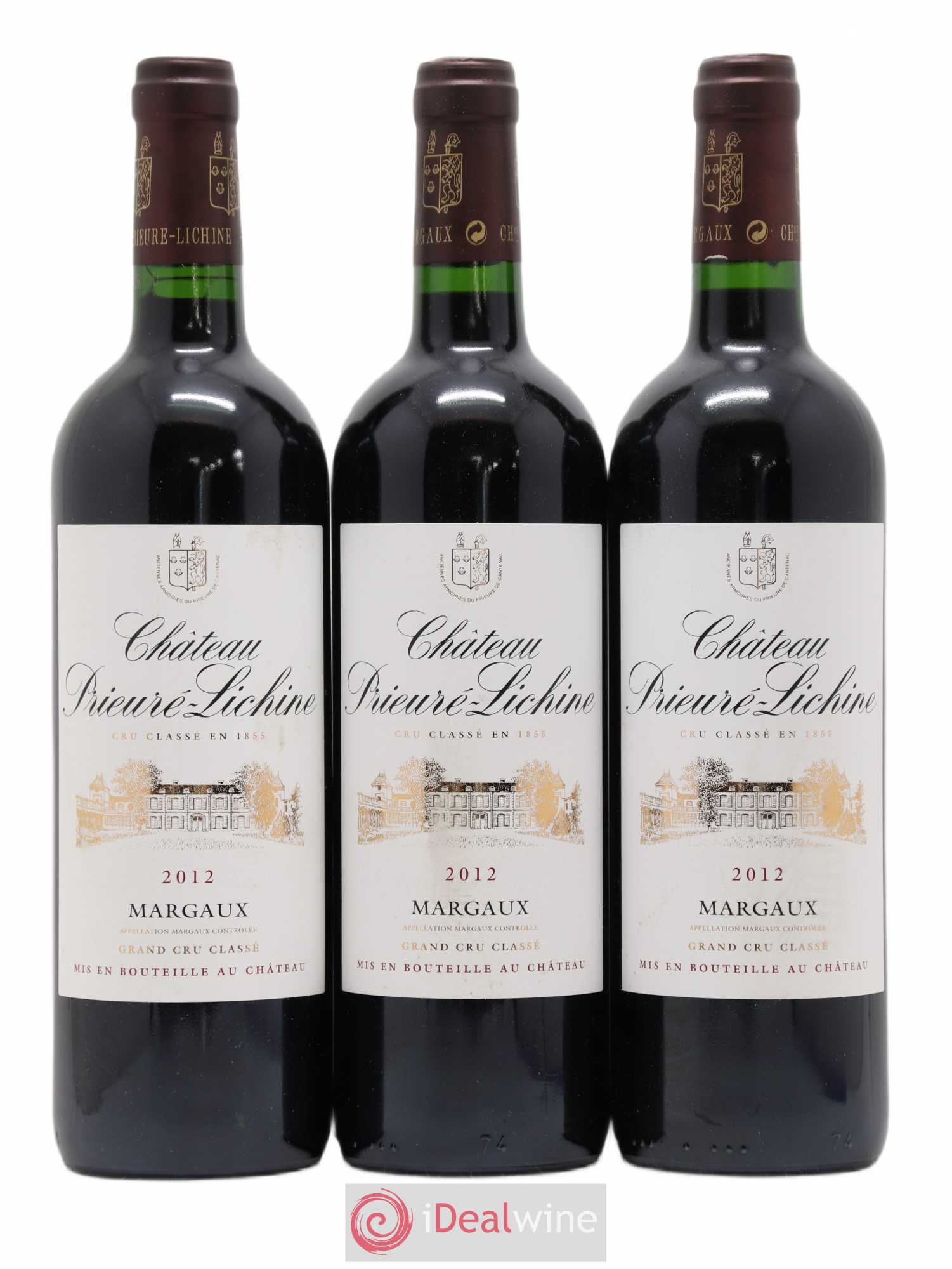 Château Prieuré Lichine 4ème Grand Cru Classé 2012 - Lot de 3 bouteilles - 0