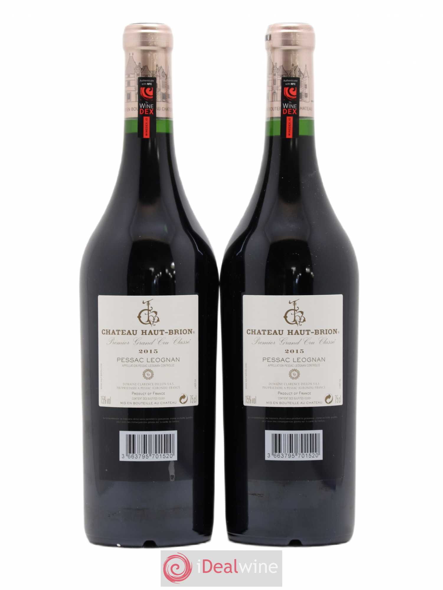 Château Haut Brion 1er Grand Cru Classé 2015 - Lot de 2 bouteilles - 1