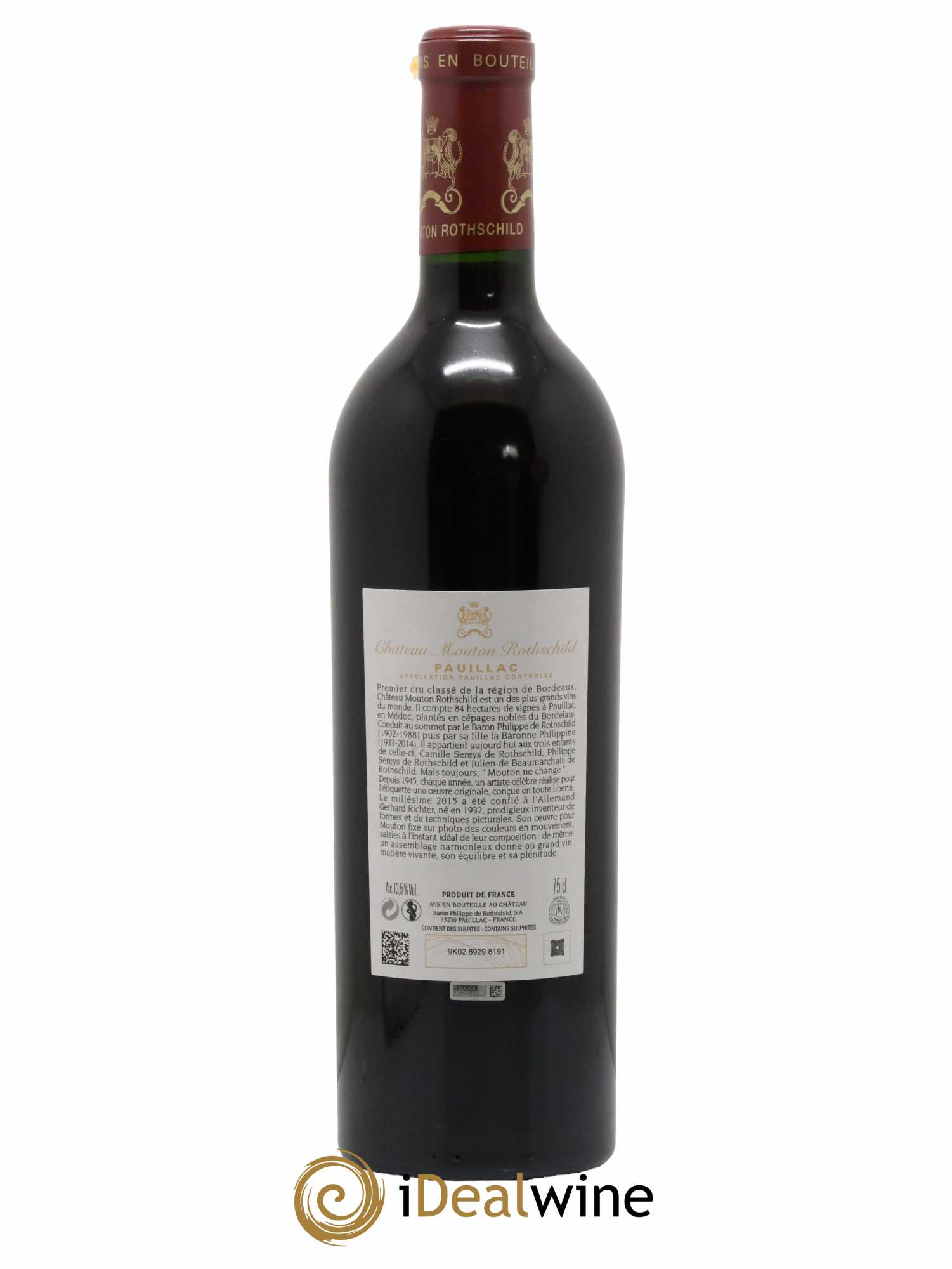 Château Mouton Rothschild 1er Grand Cru Classé 2015 - Lot de 1 bouteille - 1