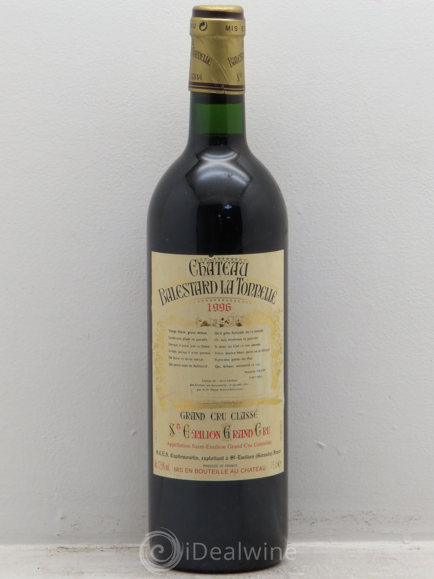 Château Balestard la Tonnelle Grand Cru Classé 1996 - Lot de 1 bouteille - 0