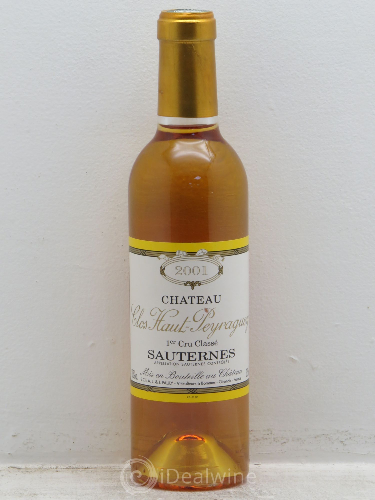 Clos Haut-Peyraguey 1er Grand Cru Classé 2001 - Lotto di 1 mezza bottiglia - 0
