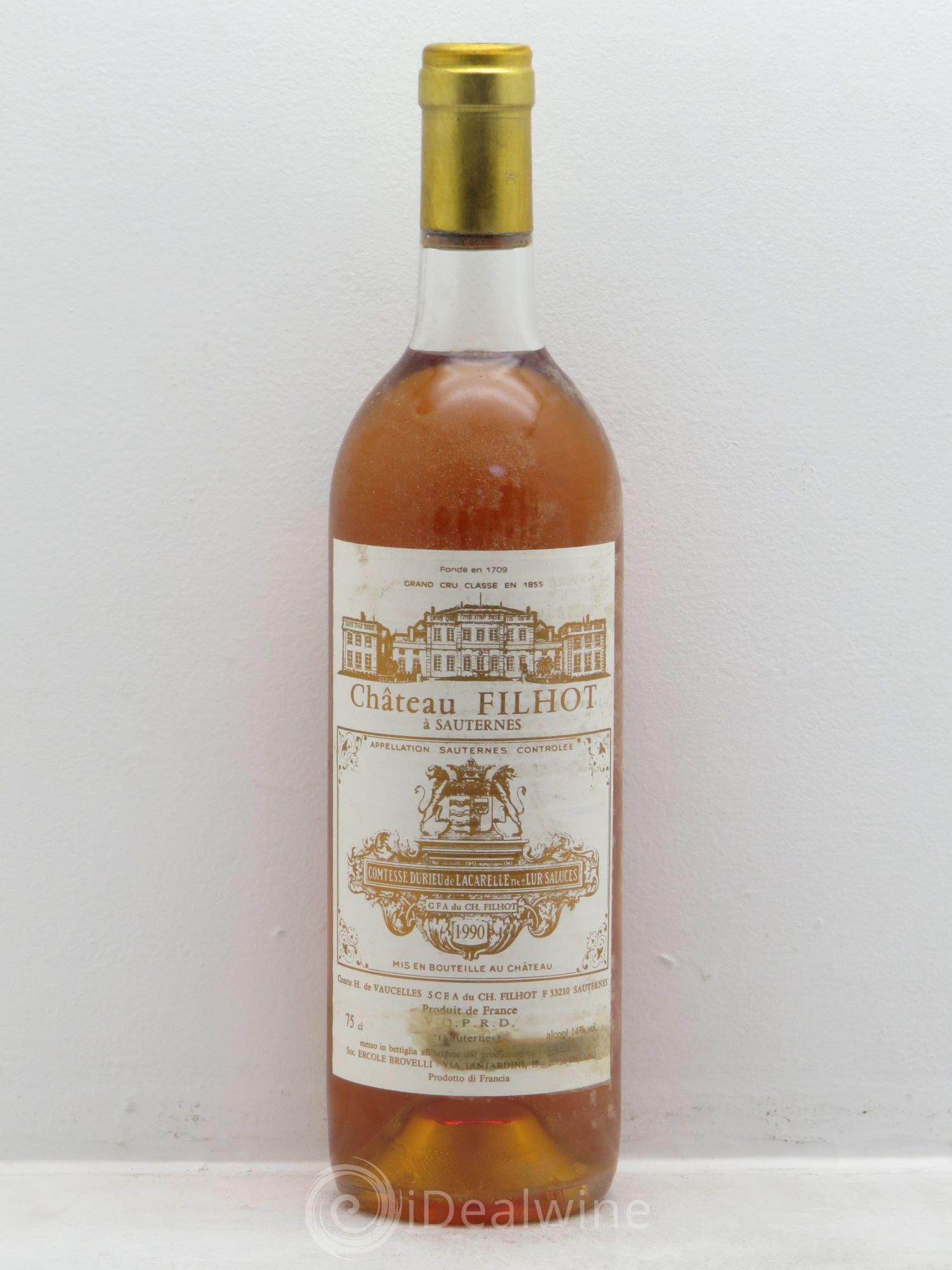 Château Filhot 2ème Grand Cru Classé 1990 - Lotto di 1 bottiglia - 0