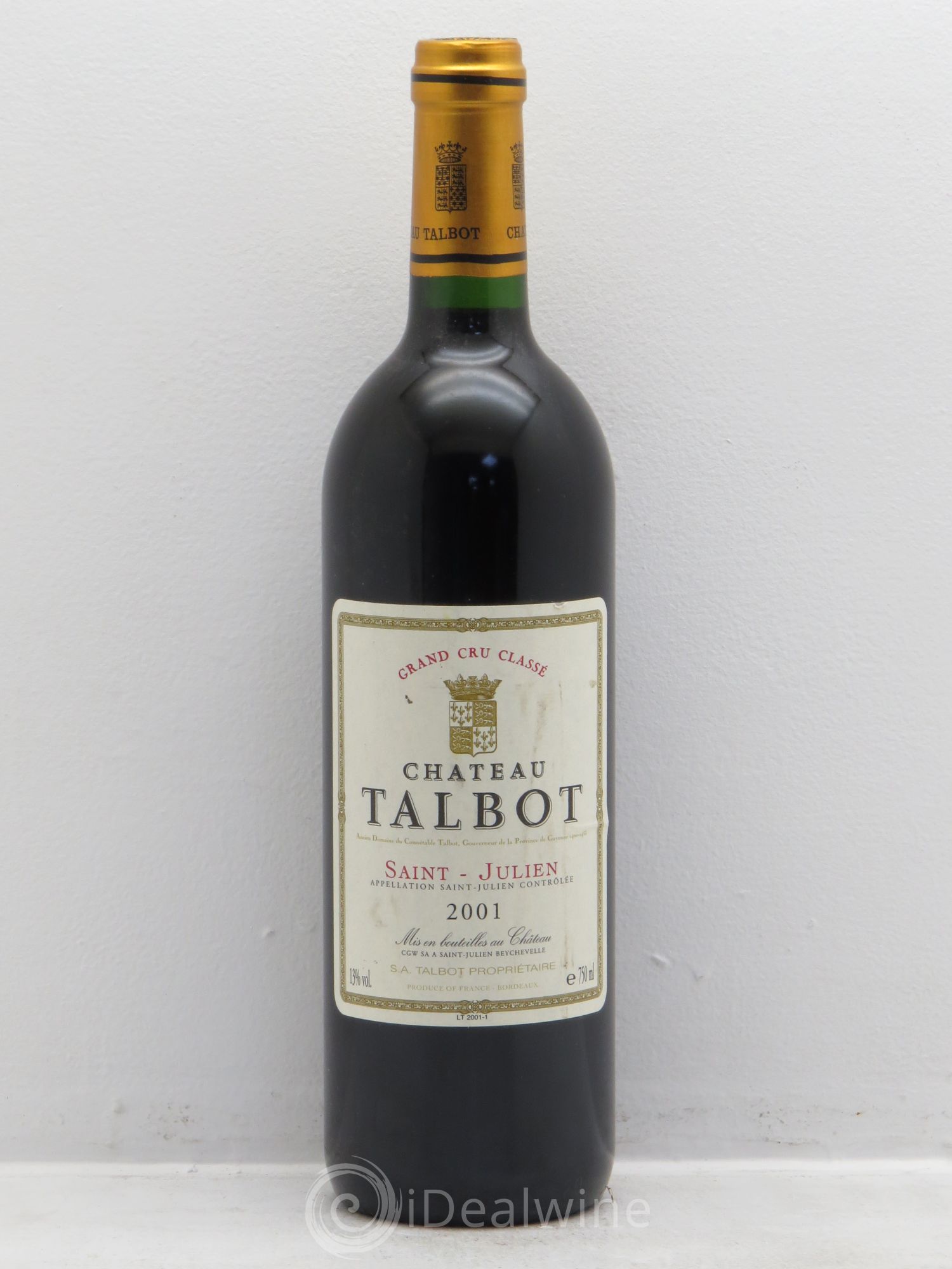 Château Talbot 4ème Grand Cru Classé 2001 - Lot de 1 bouteille - 0