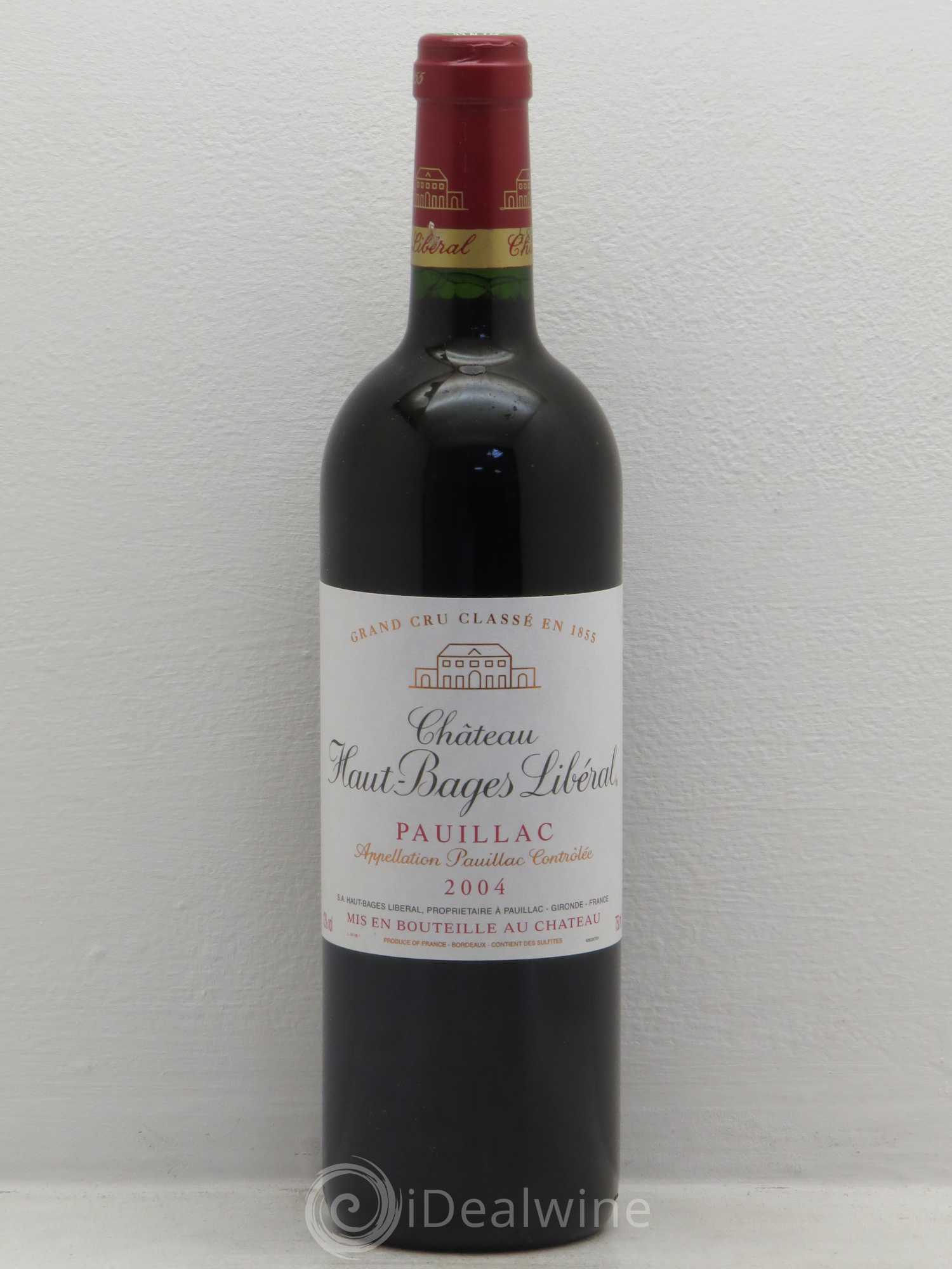Château Haut Bages Libéral 5ème Grand Cru Classé 2004 - Lot de 1 bouteille - 0
