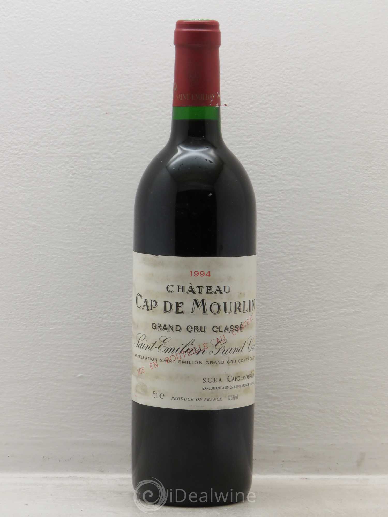 Château Cap de Mourlin Grand Cru Classé 1994 - Lot de 1 bouteille - 0