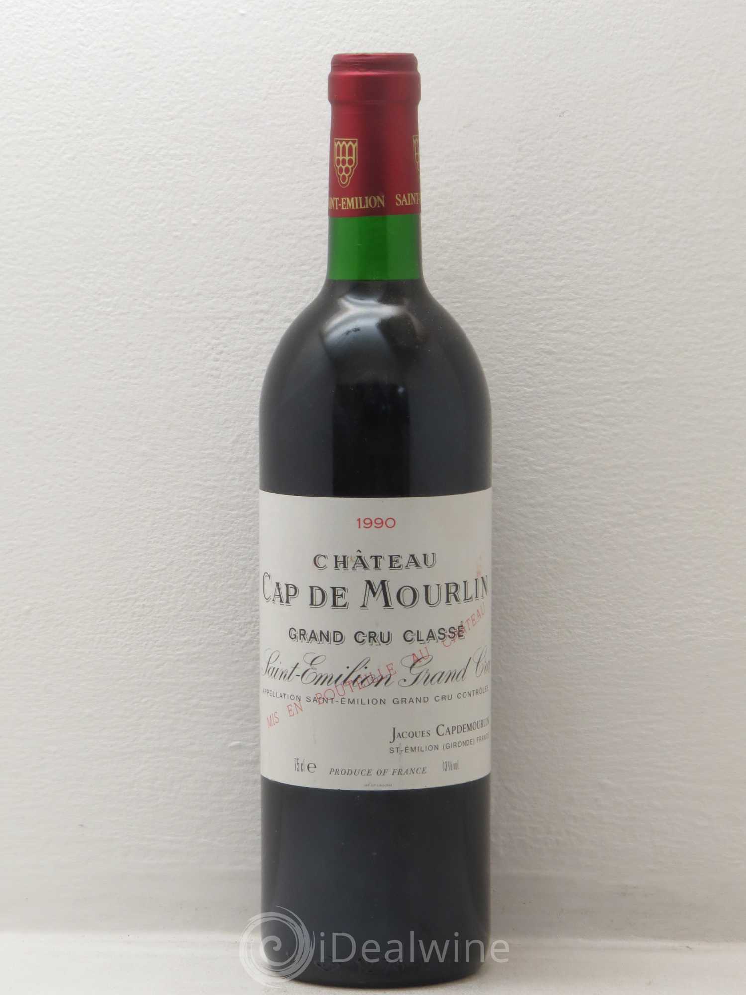 Château Cap de Mourlin Grand Cru Classé 1990 - Lot de 1 bouteille - 0