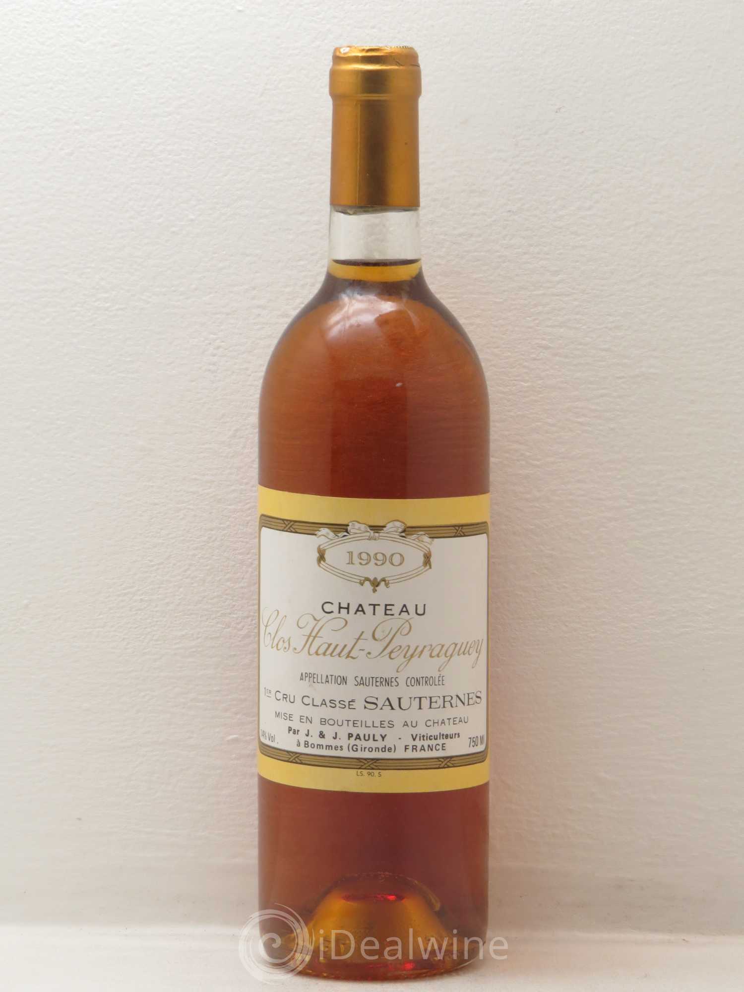 Clos Haut-Peyraguey 1er Grand Cru Classé (senza prezzo di riserva) 1990 - Lotto di 1 bottiglia - 0