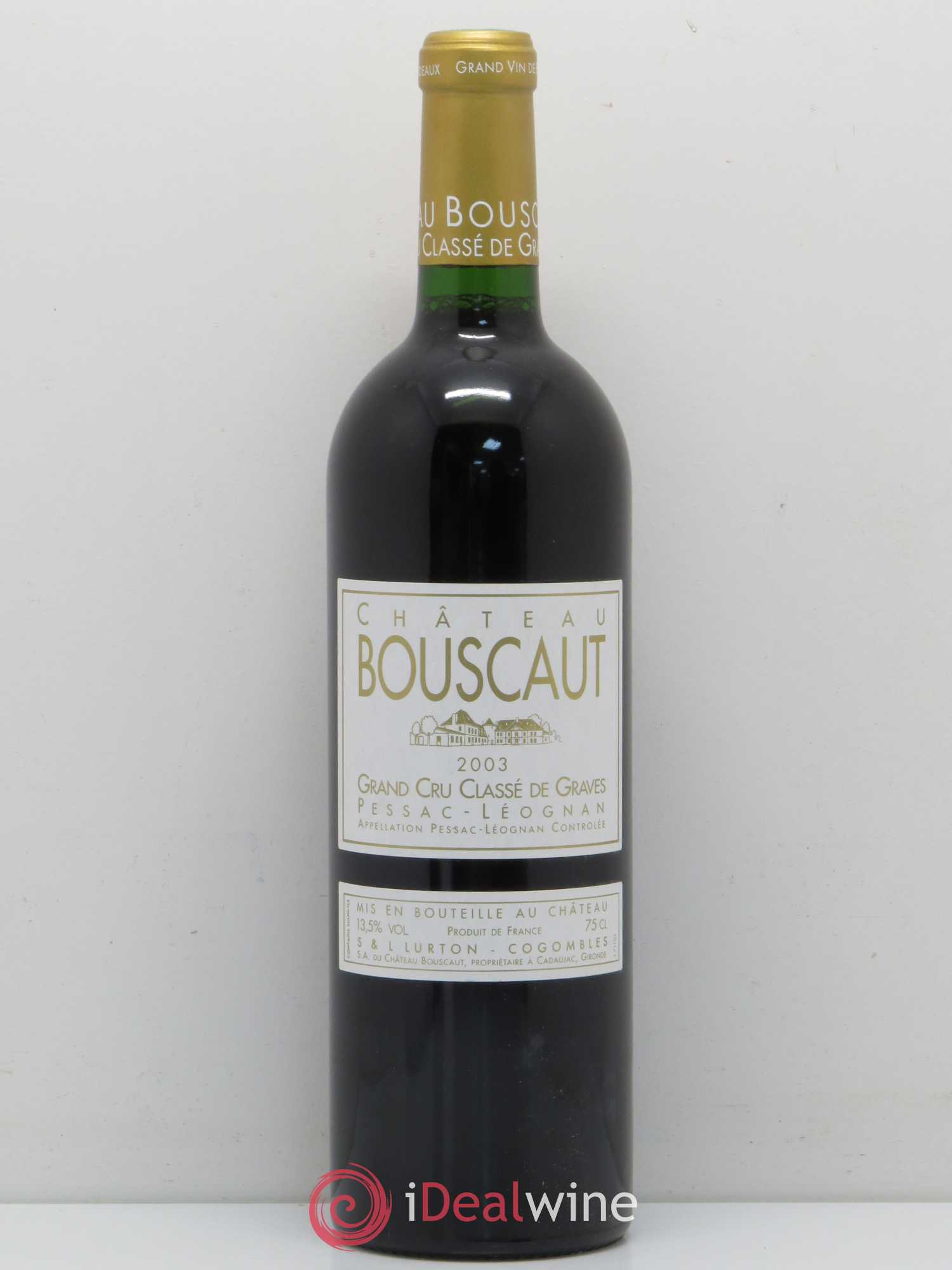 Château Bouscaut Cru Classé de Graves 2003 - Lot de 1 bouteille - 0