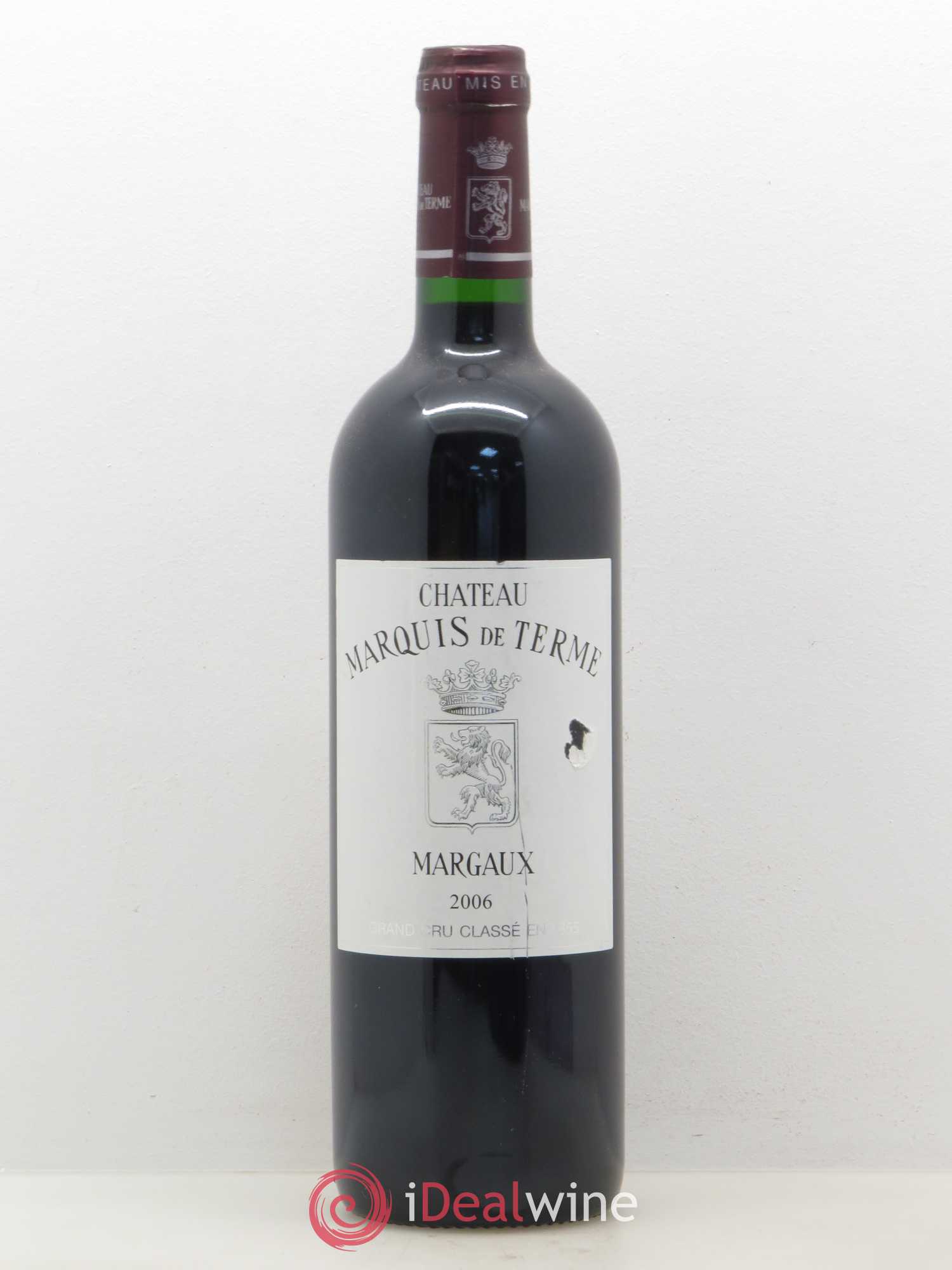 Château Marquis de Terme 4ème Grand Cru Classé 2006 - Lot de 1 bouteille - 0