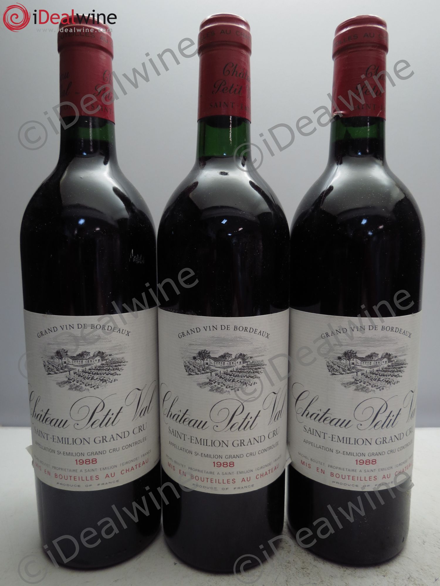 Saint-Émilion Château Petit Val (sans prix de réserve) 1988 - Posten von 3 Flaschen - 0