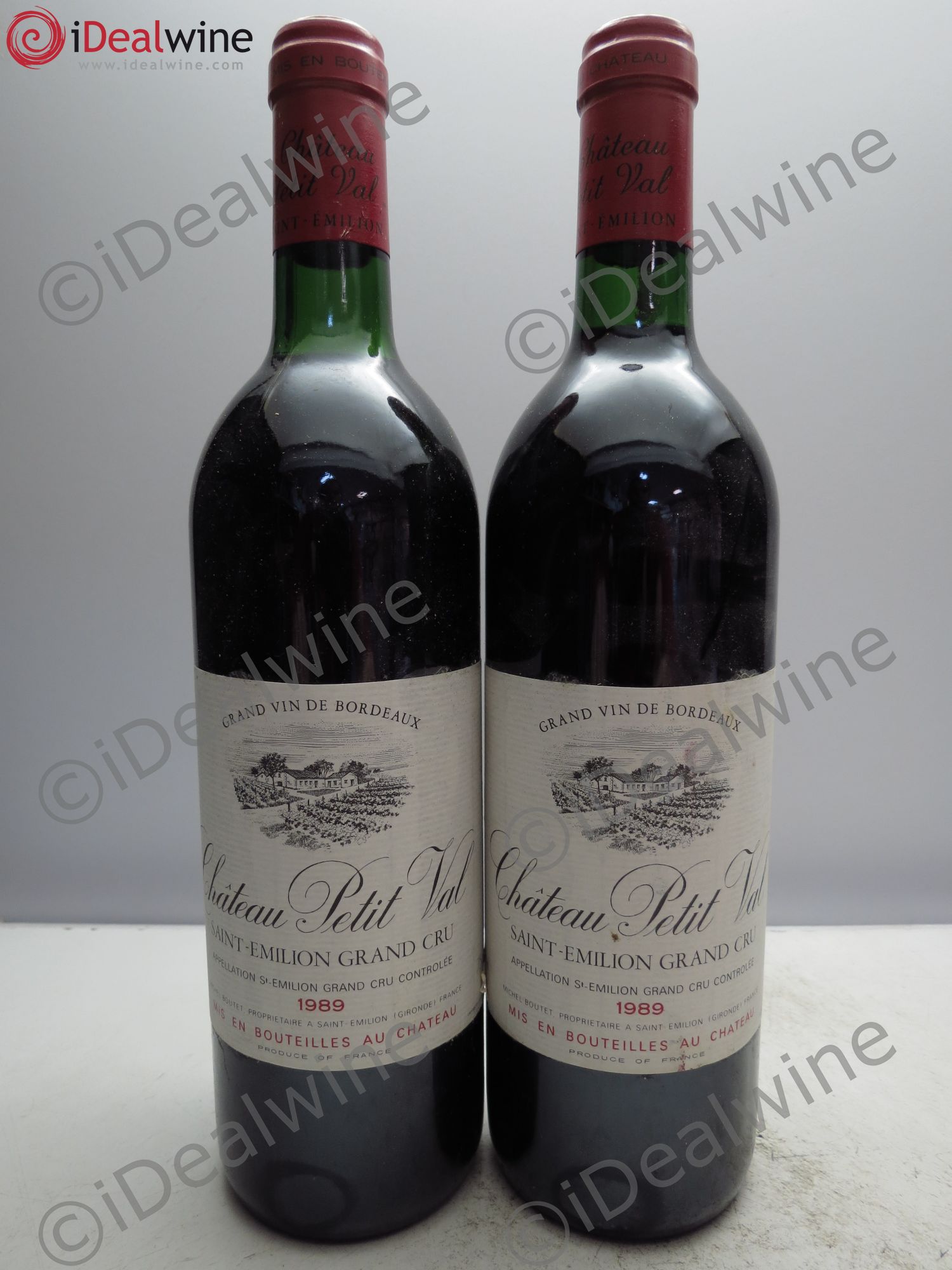 Saint-Émilion Château Petit Val 1989 - Lot de 2 bouteilles - 0