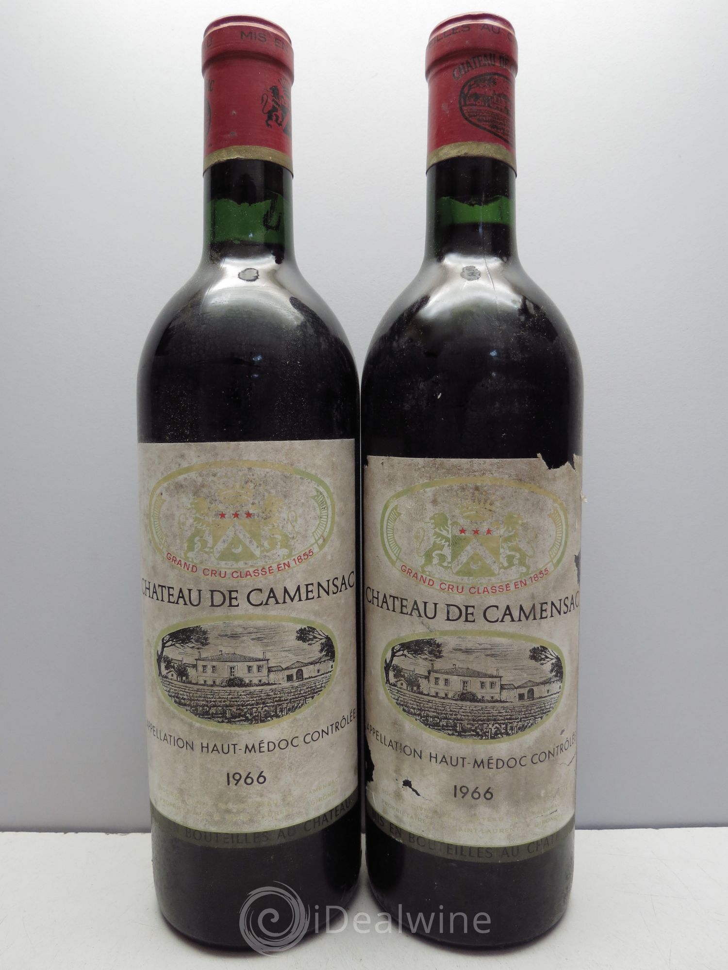 Château Camensac 5ème Grand Cru Classé 1966 - Lot de 2 bouteilles - 0