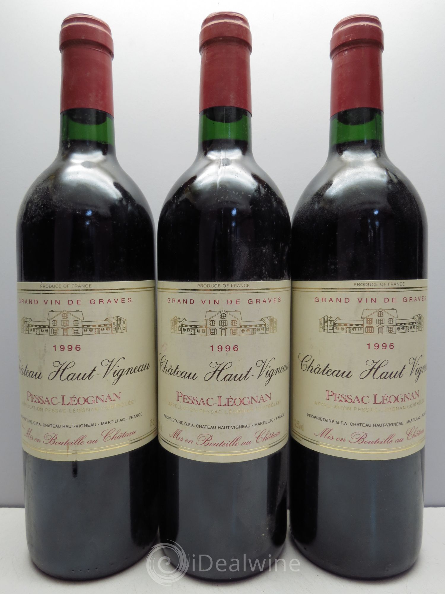 Pessac-Léognan Château Haut Vigneau 1996 - Lot de 3 bouteilles - 0