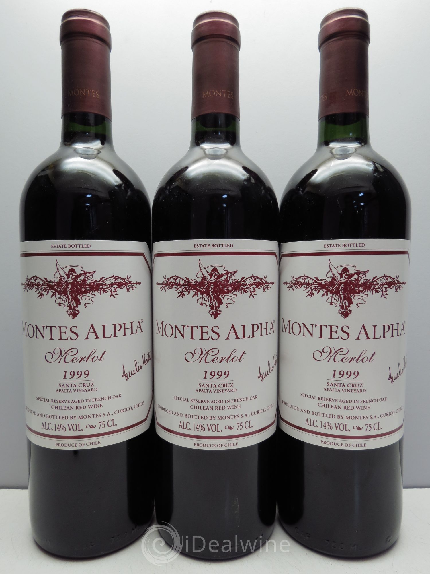 Chili Montes Alpha Merlot (sans prix de réserve) 1999 - Posten von 3 Flaschen - 0