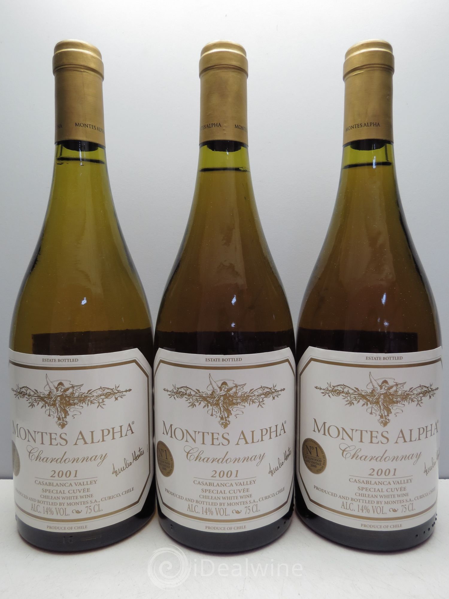 Chili Montes Alpha Chardonnay (sans prix de réserve) 2001 - Posten von 3 Flaschen - 0