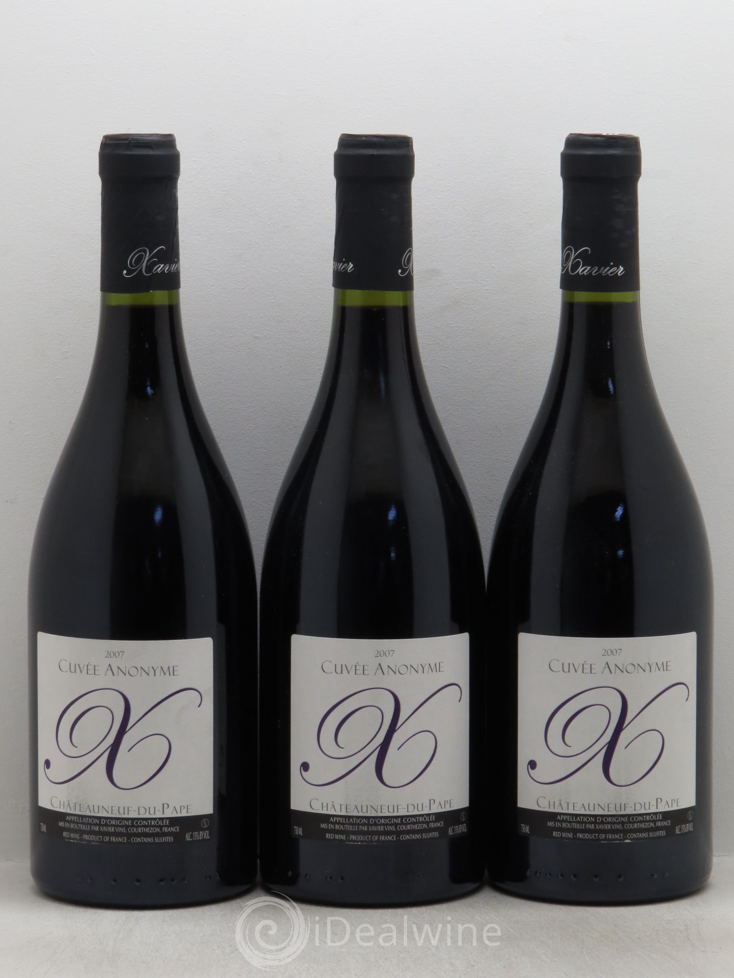 Châteauneuf-du-Pape Cuvée Anonyme Xavier Vignon 2007 - Lot de 3 bouteilles - 0