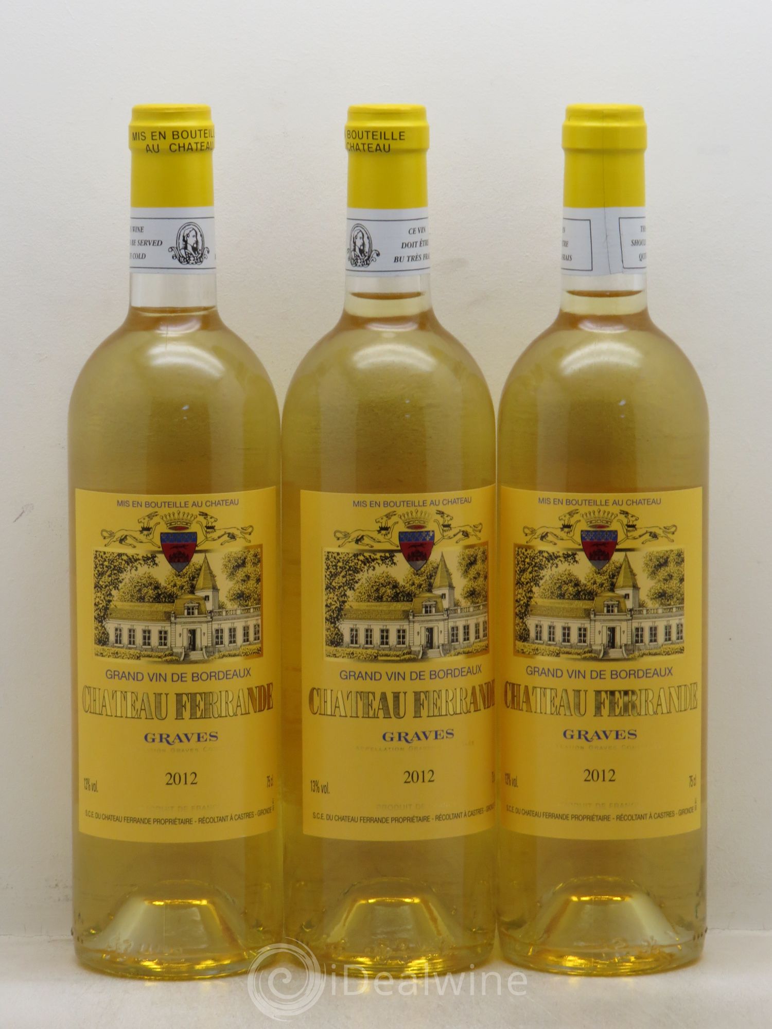 Graves Château Ferrande (sans prix de réserve-no reserve) 2012 - Posten von 3 Flaschen - 0