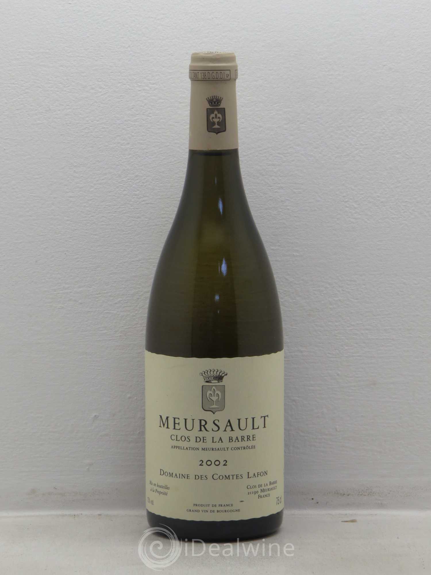 Meursault Clos de la Barre Comtes Lafon (Domaine des) 2002 - Lot de 1 bouteille - 0