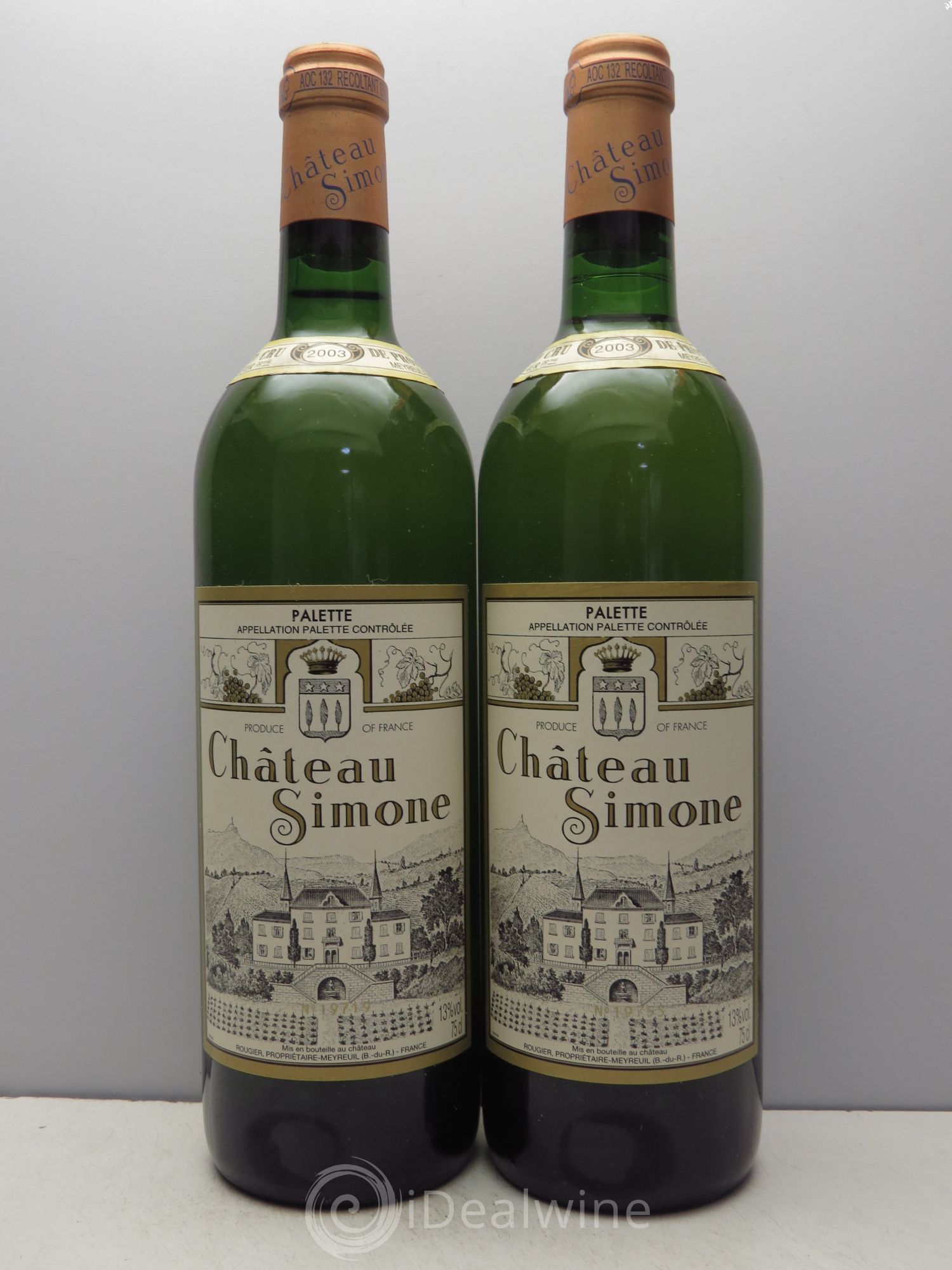 Palette Château Simone Famille Rougier 2003 - Lot de 2 bouteilles - 0