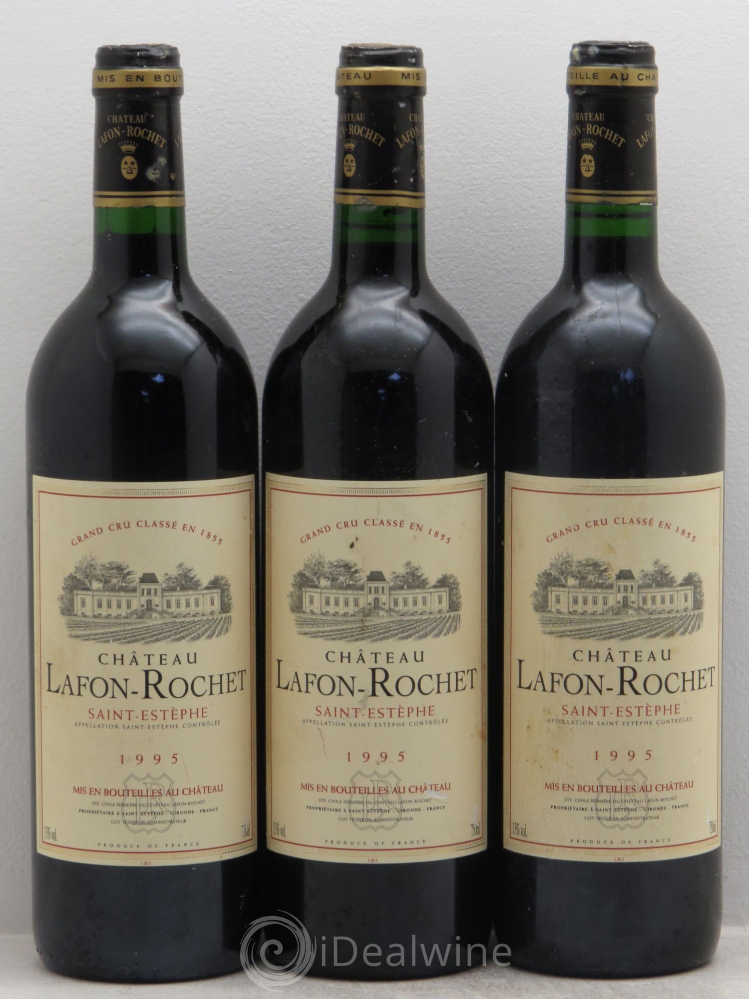 Château Lafon Rochet 4ème Grand Cru Classé 1995 - Lot de 3 bouteilles - 0