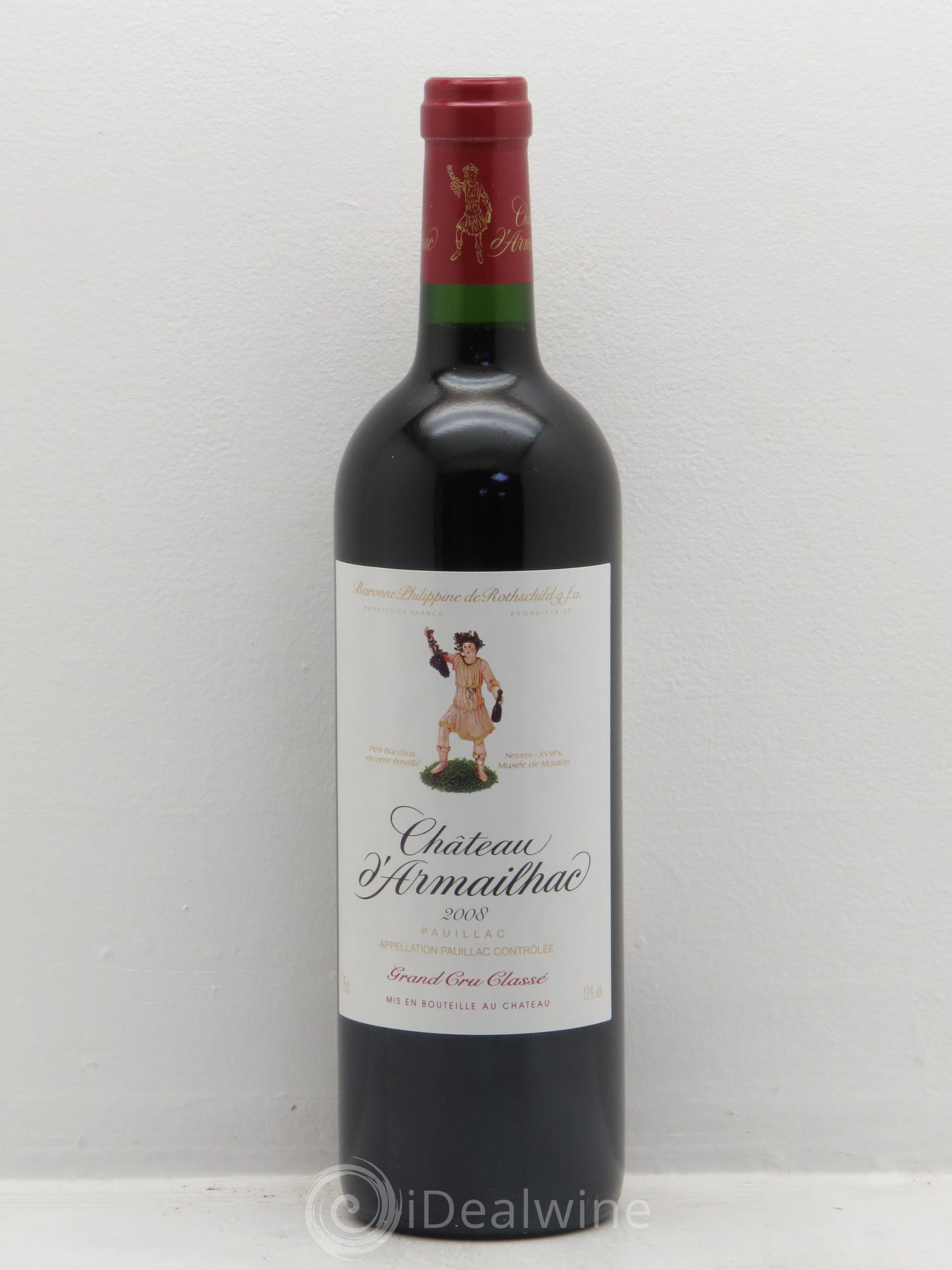 Château d' Armailhac - Mouton Baron(ne) Philippe 5ème Grand Cru Classé 2008 - Lot de 1 bouteille - 0