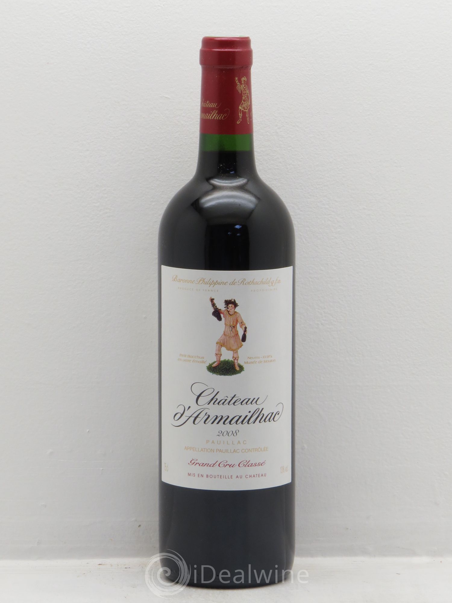 Château d' Armailhac - Mouton Baron(ne) Philippe 5ème Grand Cru Classé 2008 - Lot de 1 bouteille - 0