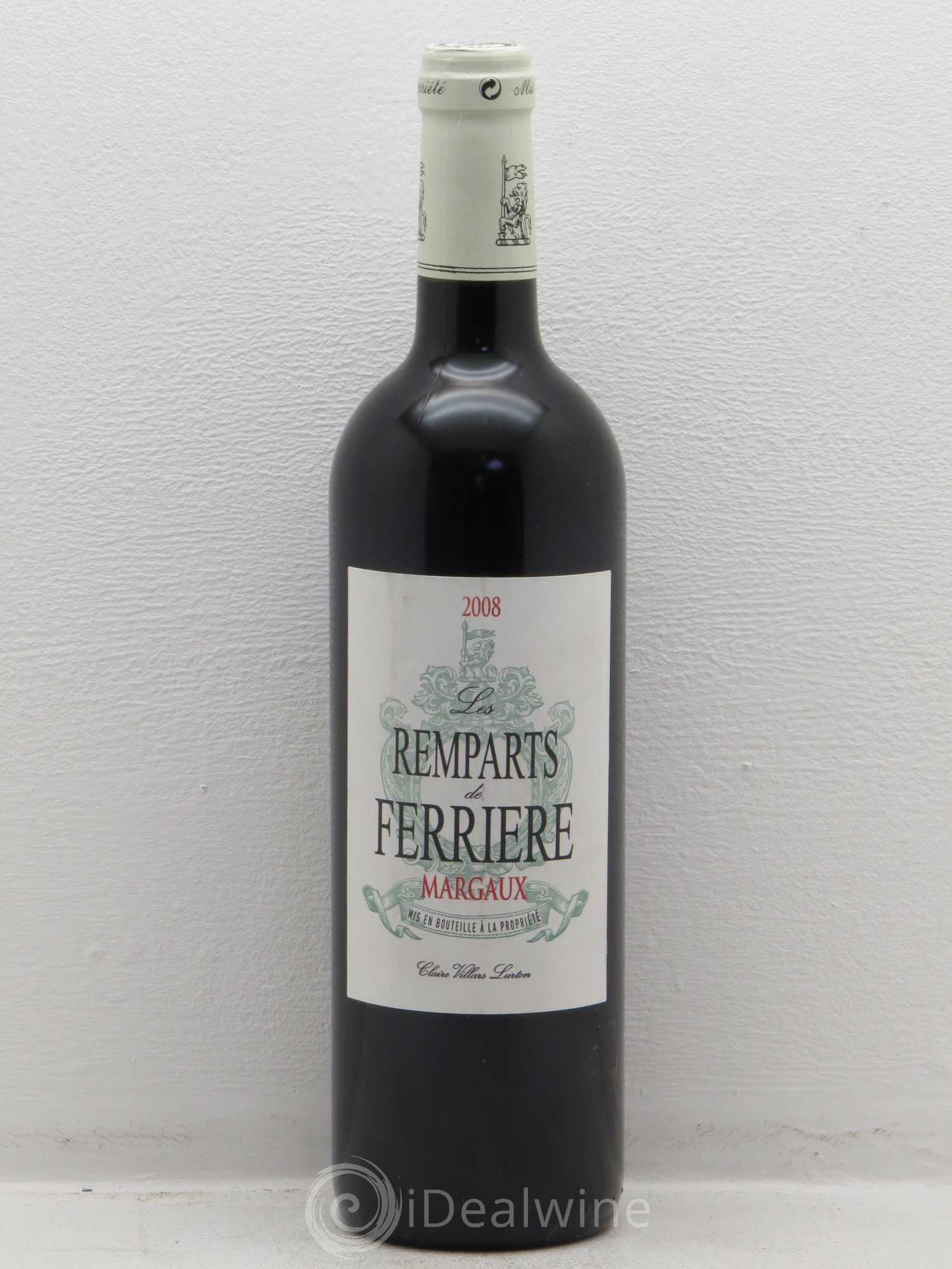 Bordeaux Margaux Les Remparts de Ferrière 2008 - Posten von 1 Flasche - 0