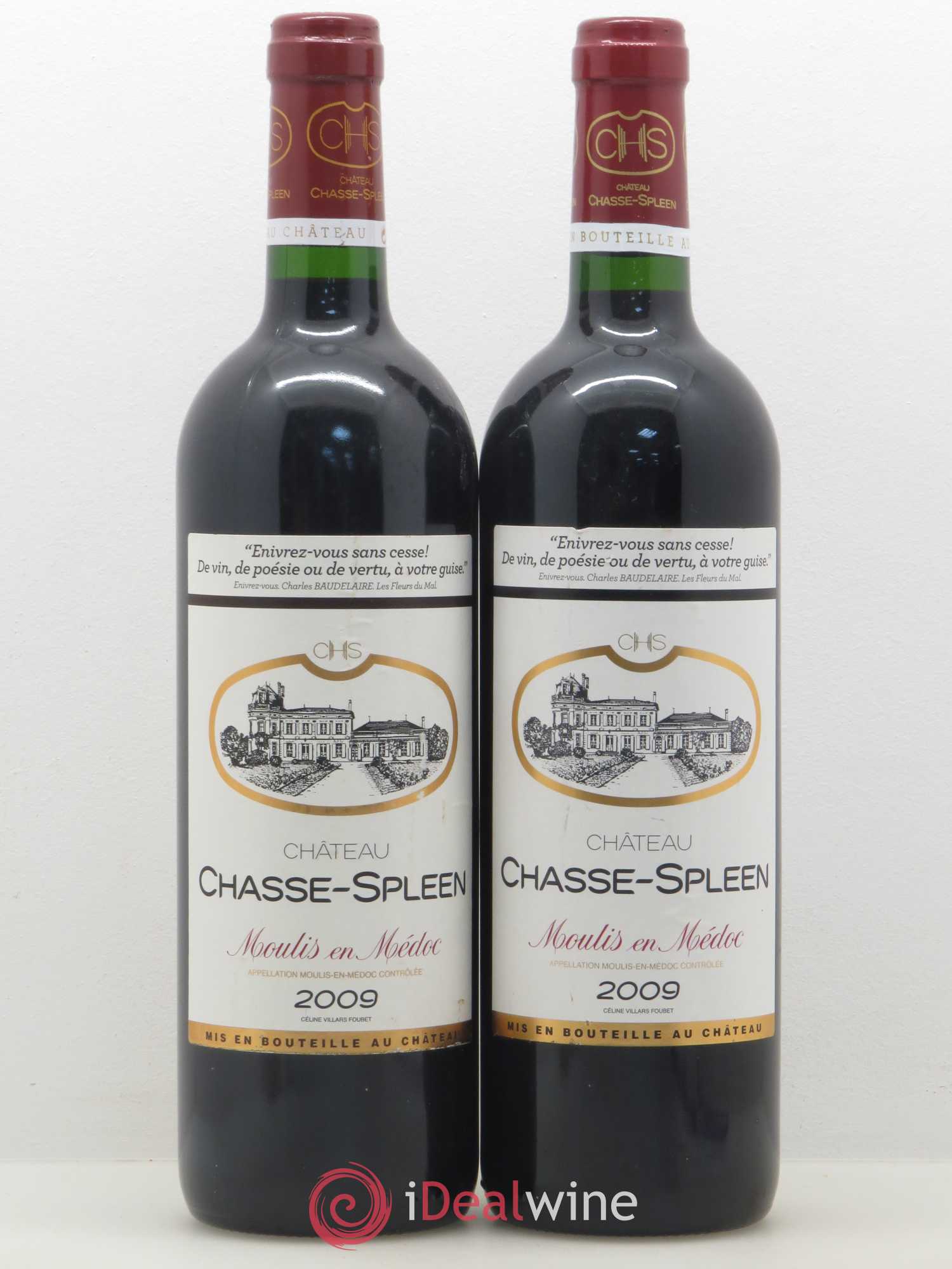 Château Chasse Spleen 2009 - Lot de 2 bouteilles - 0