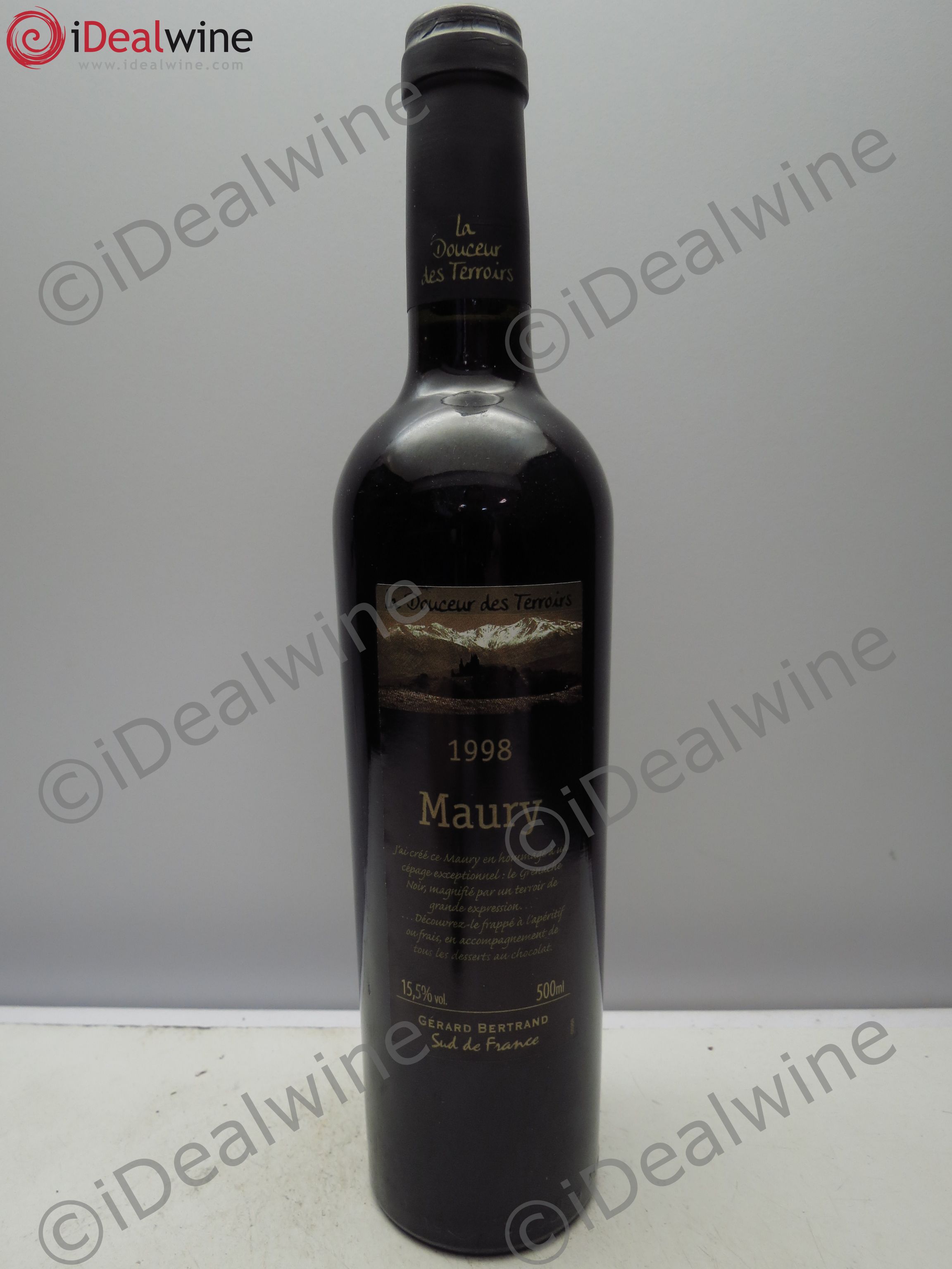 Maury Vin Doux Naturel Gérard Bertrand. 50cl 1998 - Lot de 1 flacon - 0