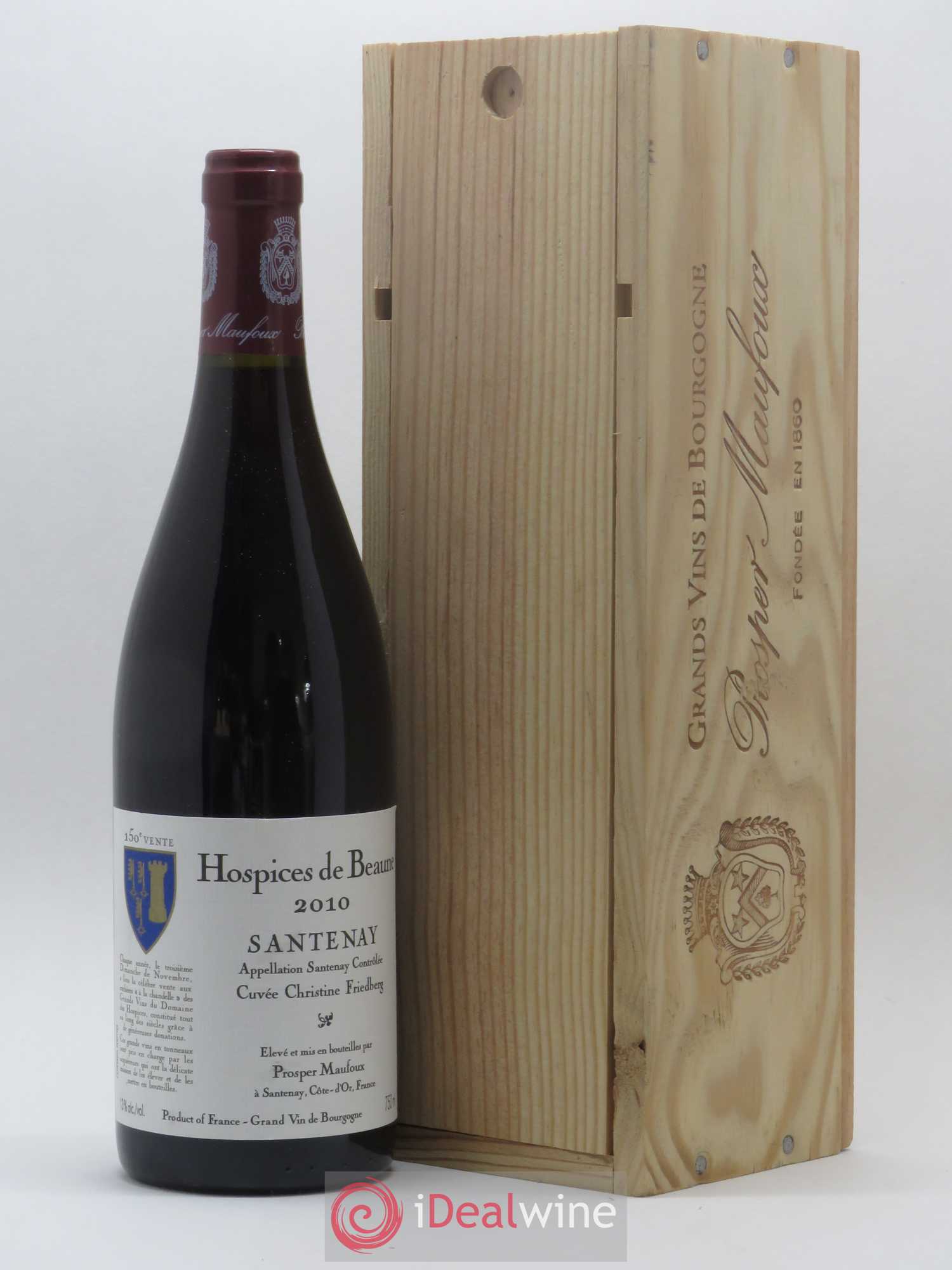 Santenay Hospices de Beaune Cuvée Christine Friedberg Prosper Maufoux 2010 - Lot de 1 bouteille - 1