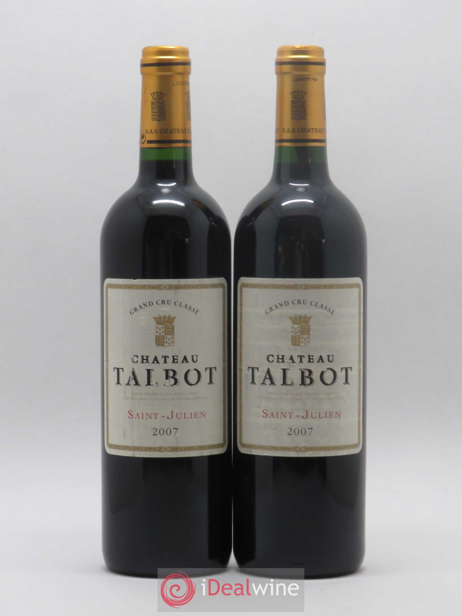 Château Talbot 4ème Grand Cru Classé 2007 - Lot de 2 bouteilles - 0