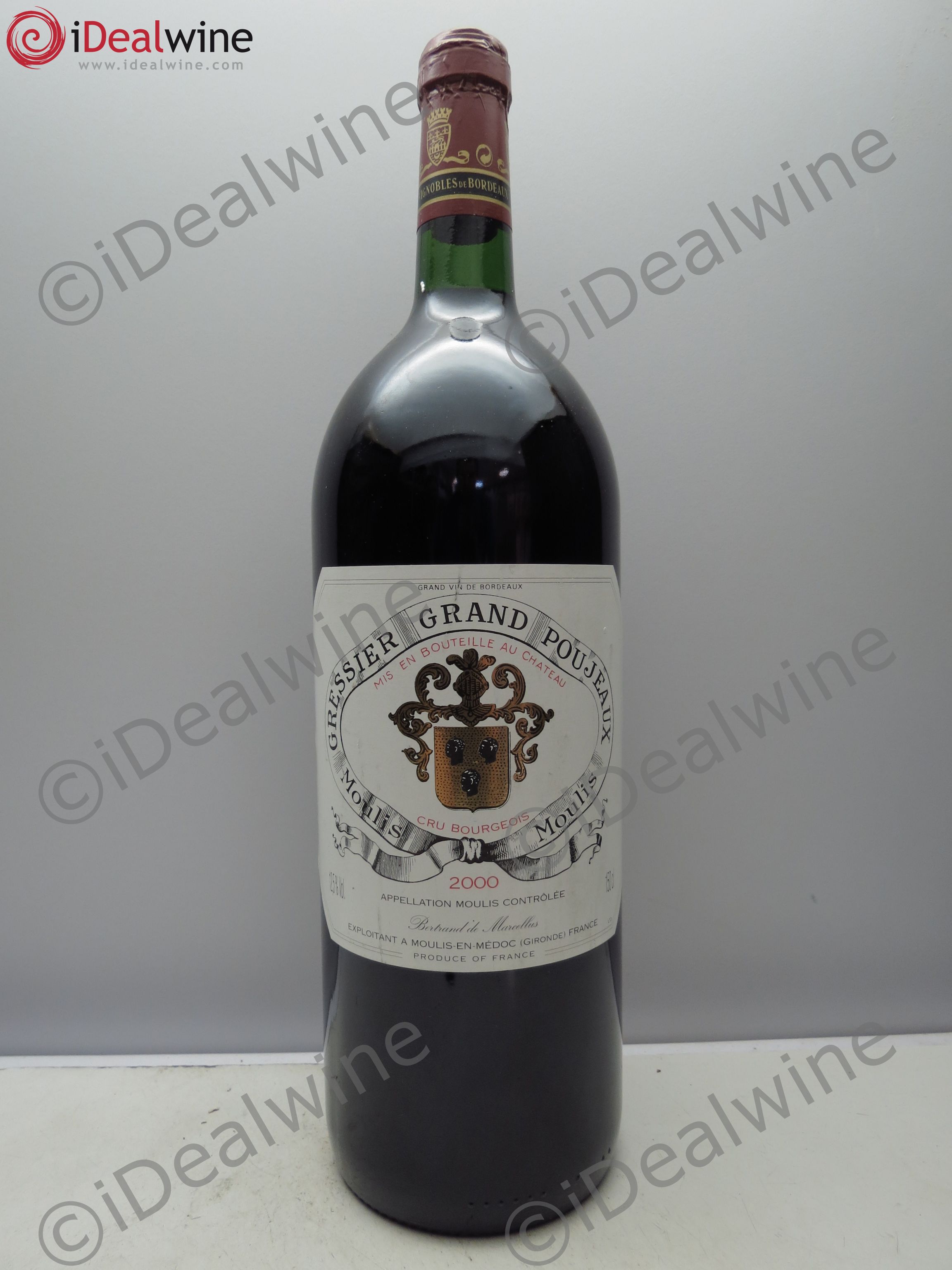 Château Gressier Grand Poujeaux Cru Bourgeois 2000 - Lot de 1 magnum - 0